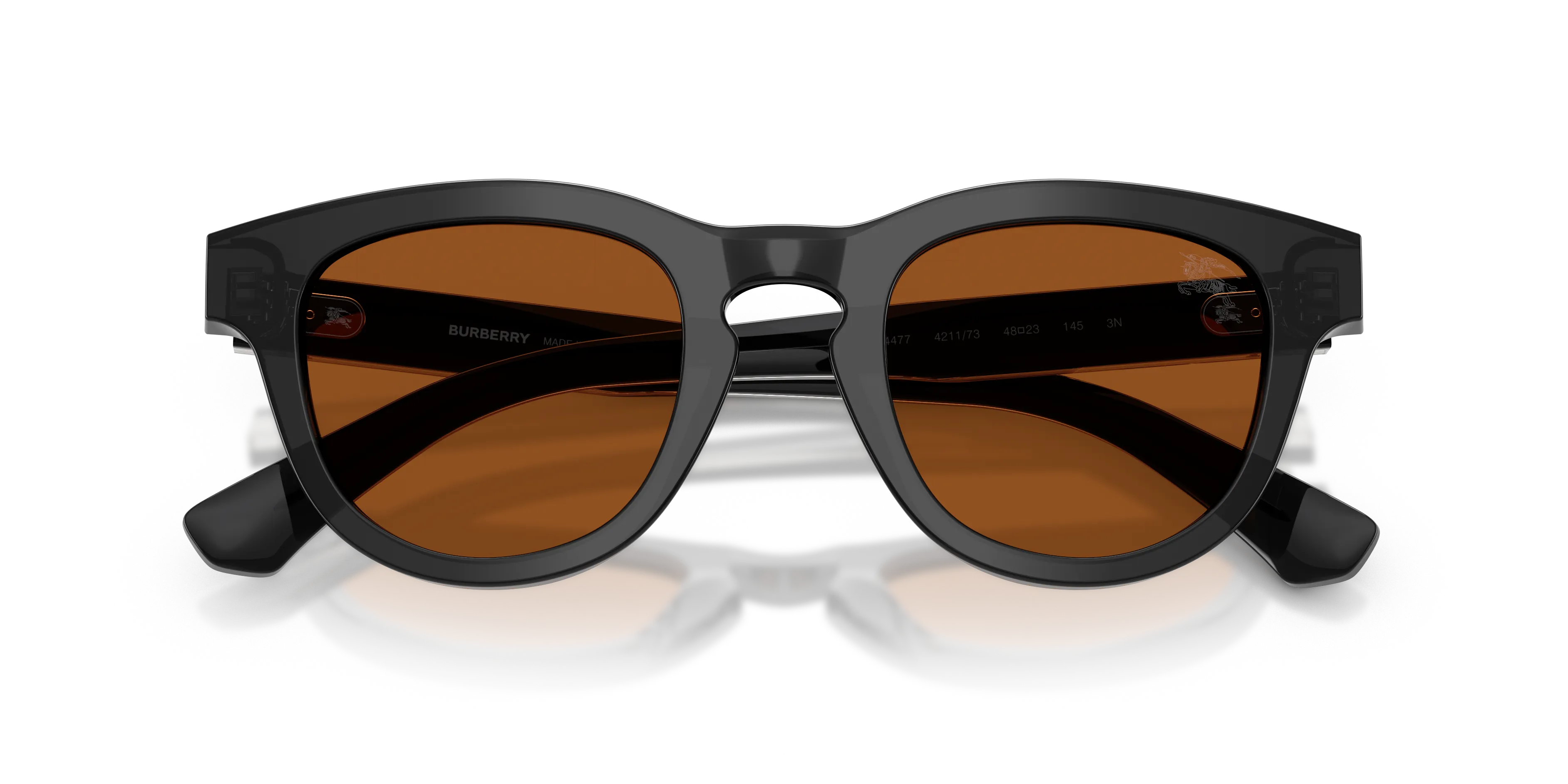 Burberry BE4477 421173 Occhiali da sole Acetato Grigio Marrone Pantos Normale - immagine 2