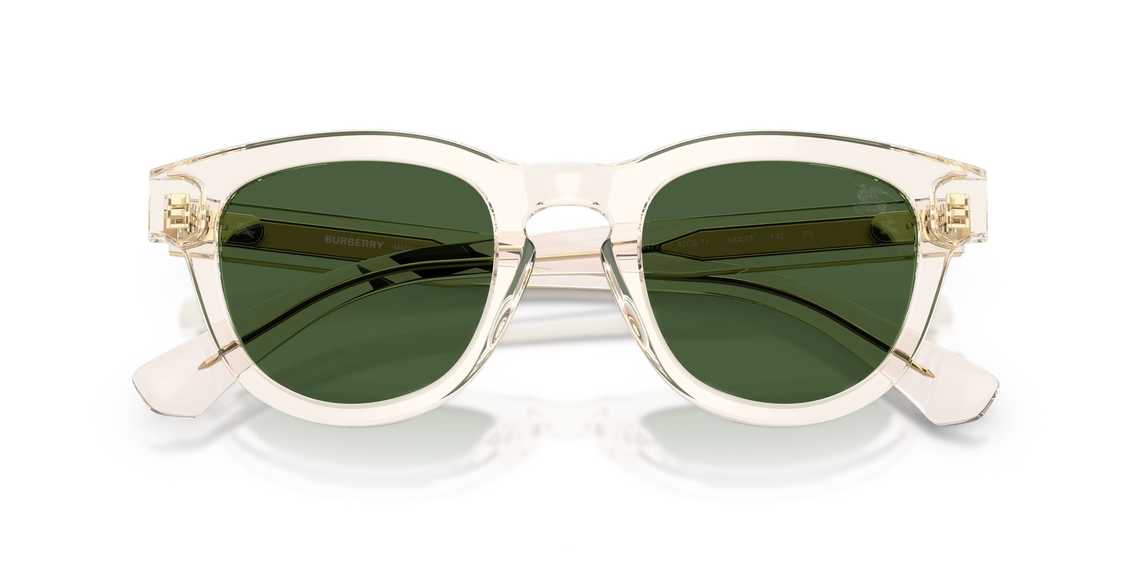 Burberry BE4477 420971 Occhiali da sole Acetato Giallo Verde Pantos Normale - immagine 2
