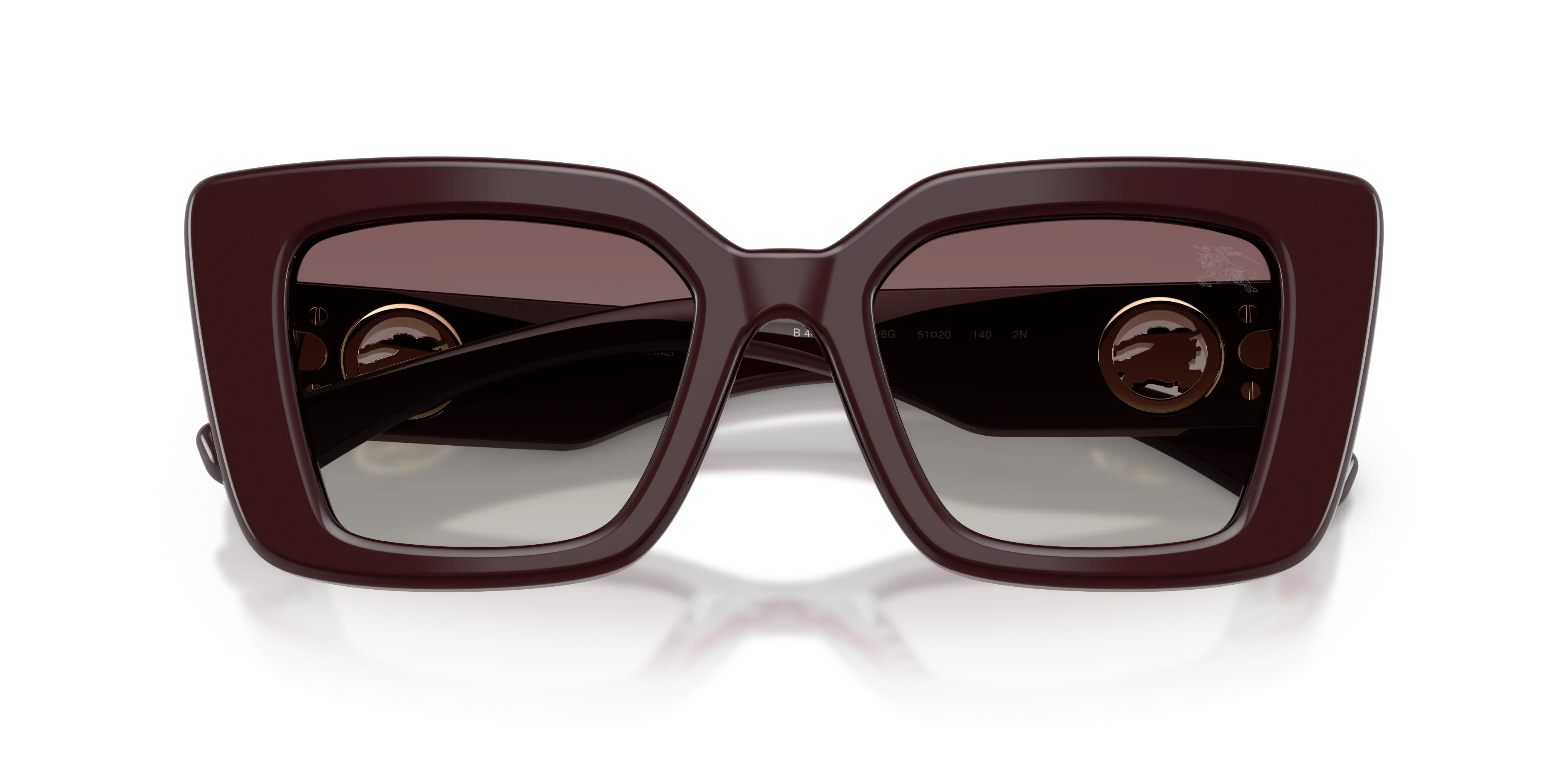 Burberry BE4476 42048G Occhiali da sole Acetato Rosso Grigio Cat Eye Normale Sfumato - immagine 2