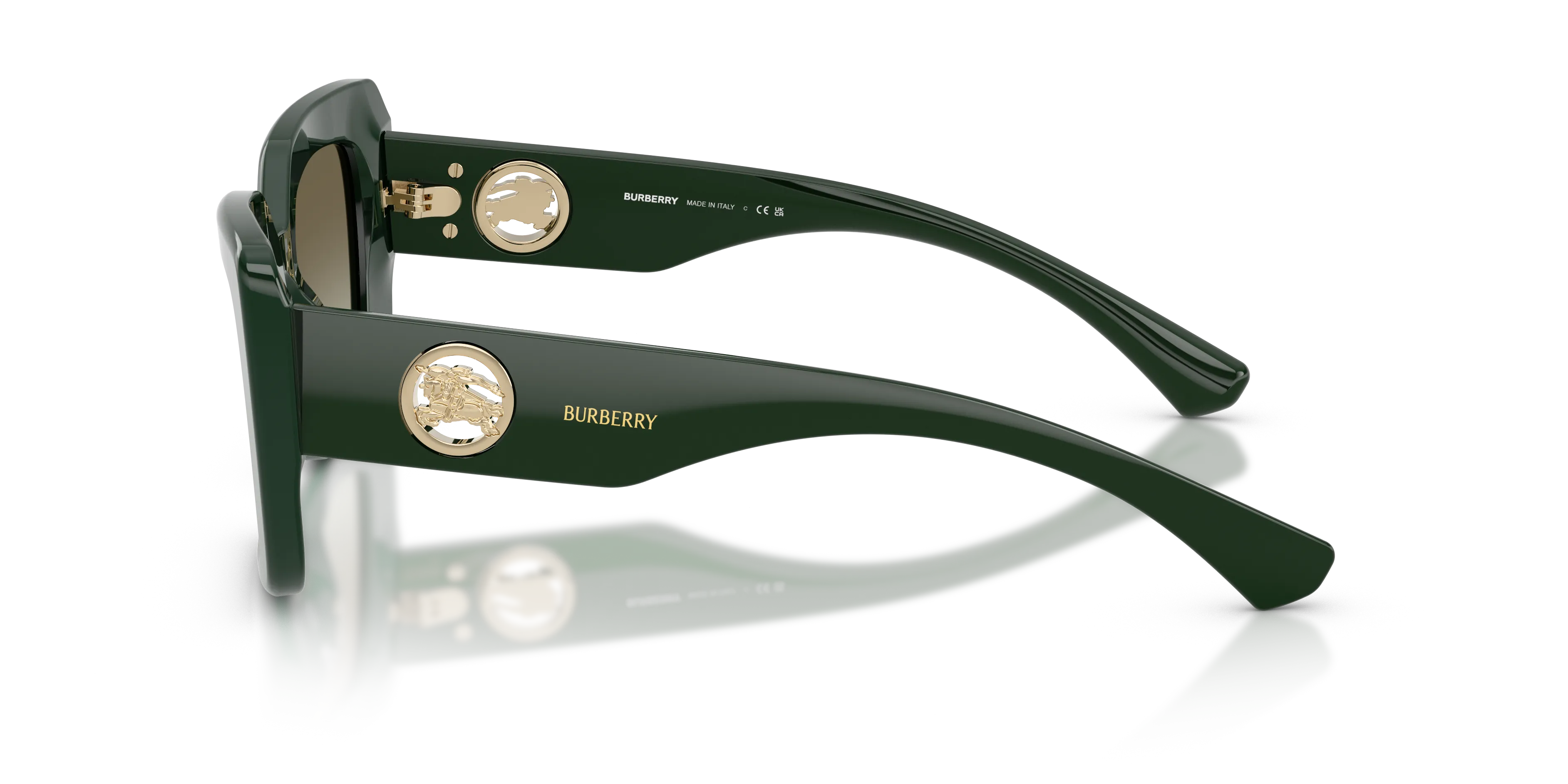 Burberry BE4476 42038E Occhiali da sole Acetato Verde Verde Cat Eye Normale Sfumato - immagine 4