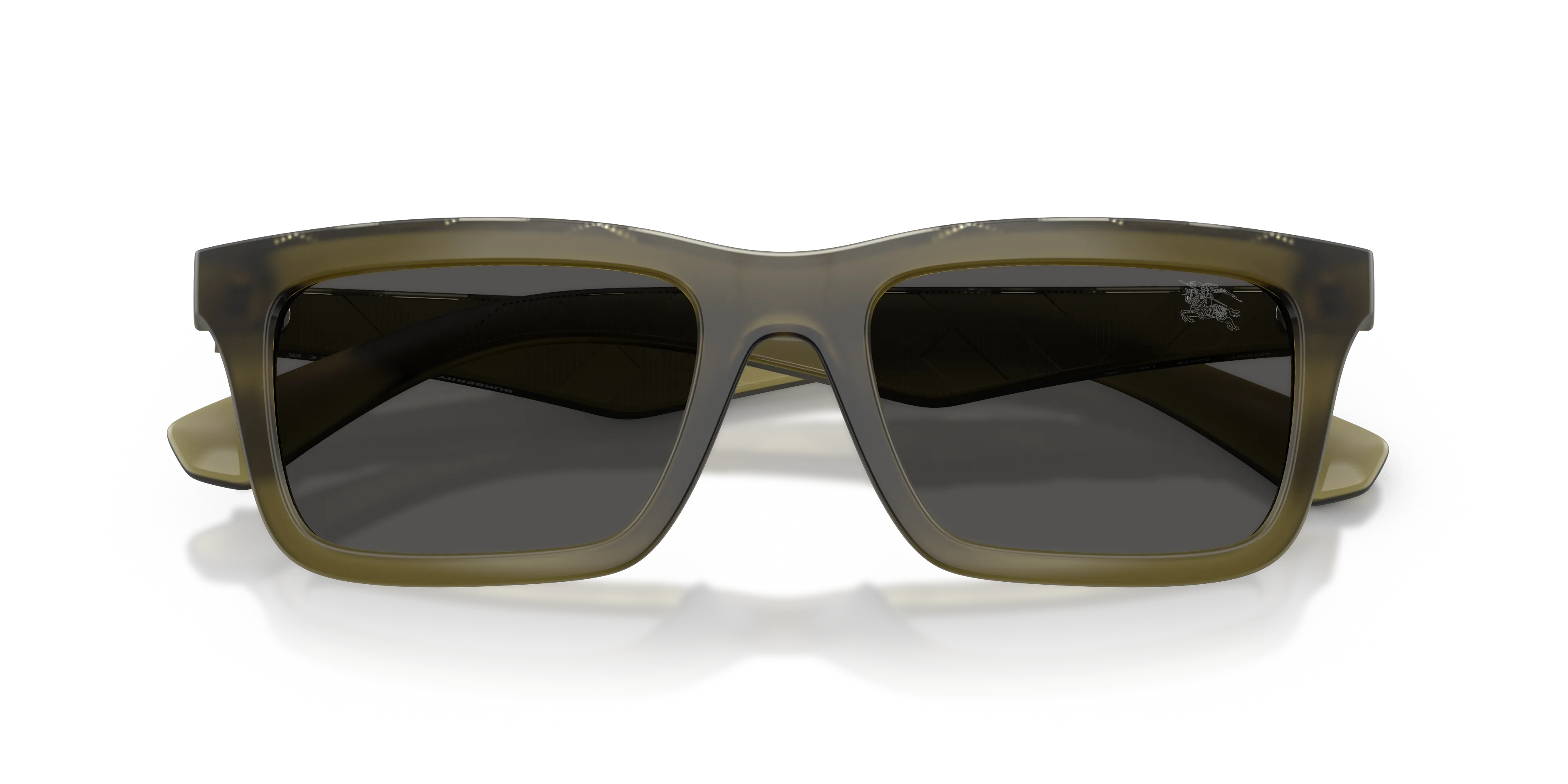 Burberry BE4475U 421287 Occhiali da sole Iniettato Verde Grigio Squadrata Normale - immagine 2