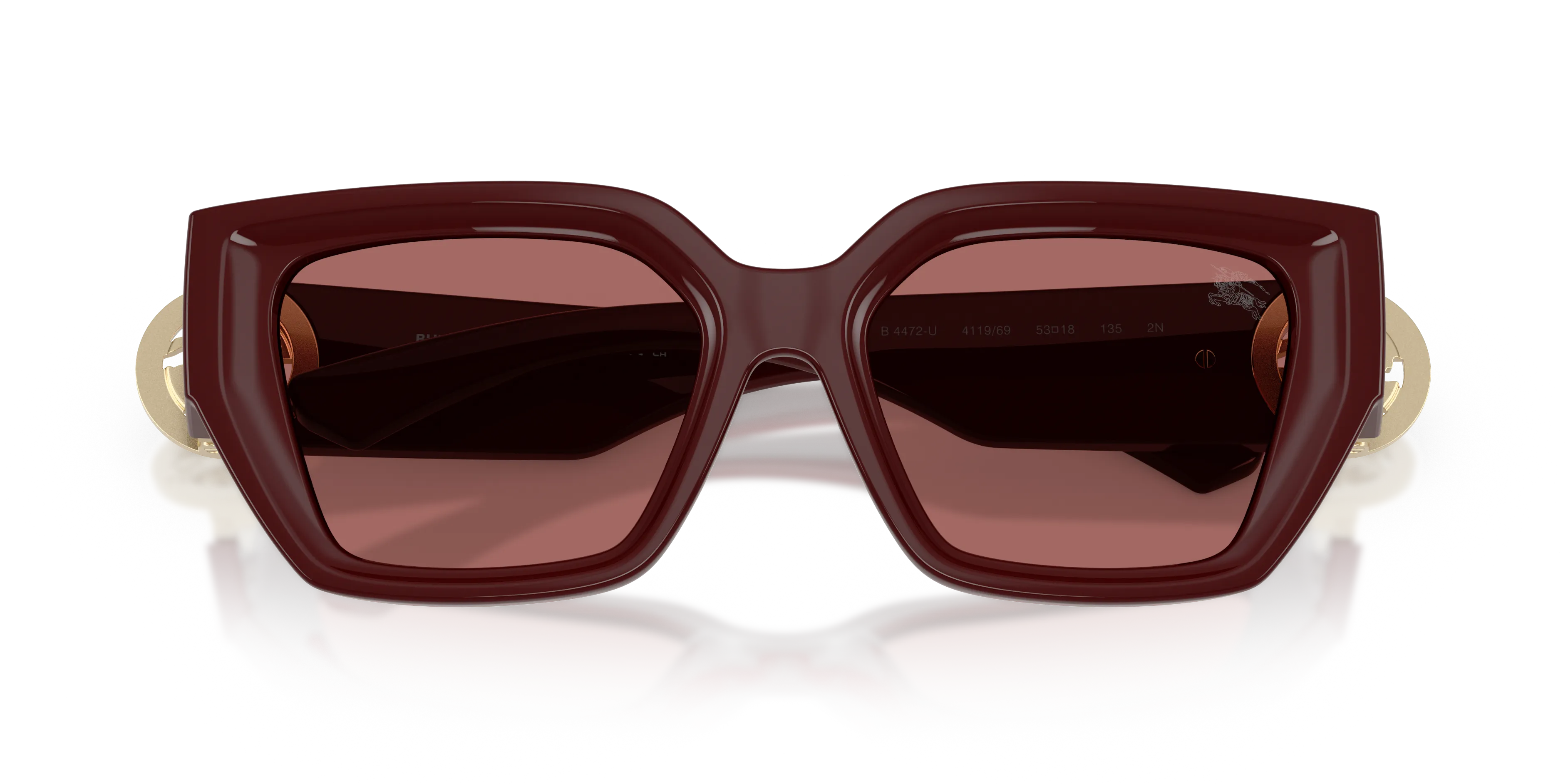 Burberry BE4472U 411969 Occhiali da sole Iniettato Rosso Viola Squadrata Normale - immagine 2