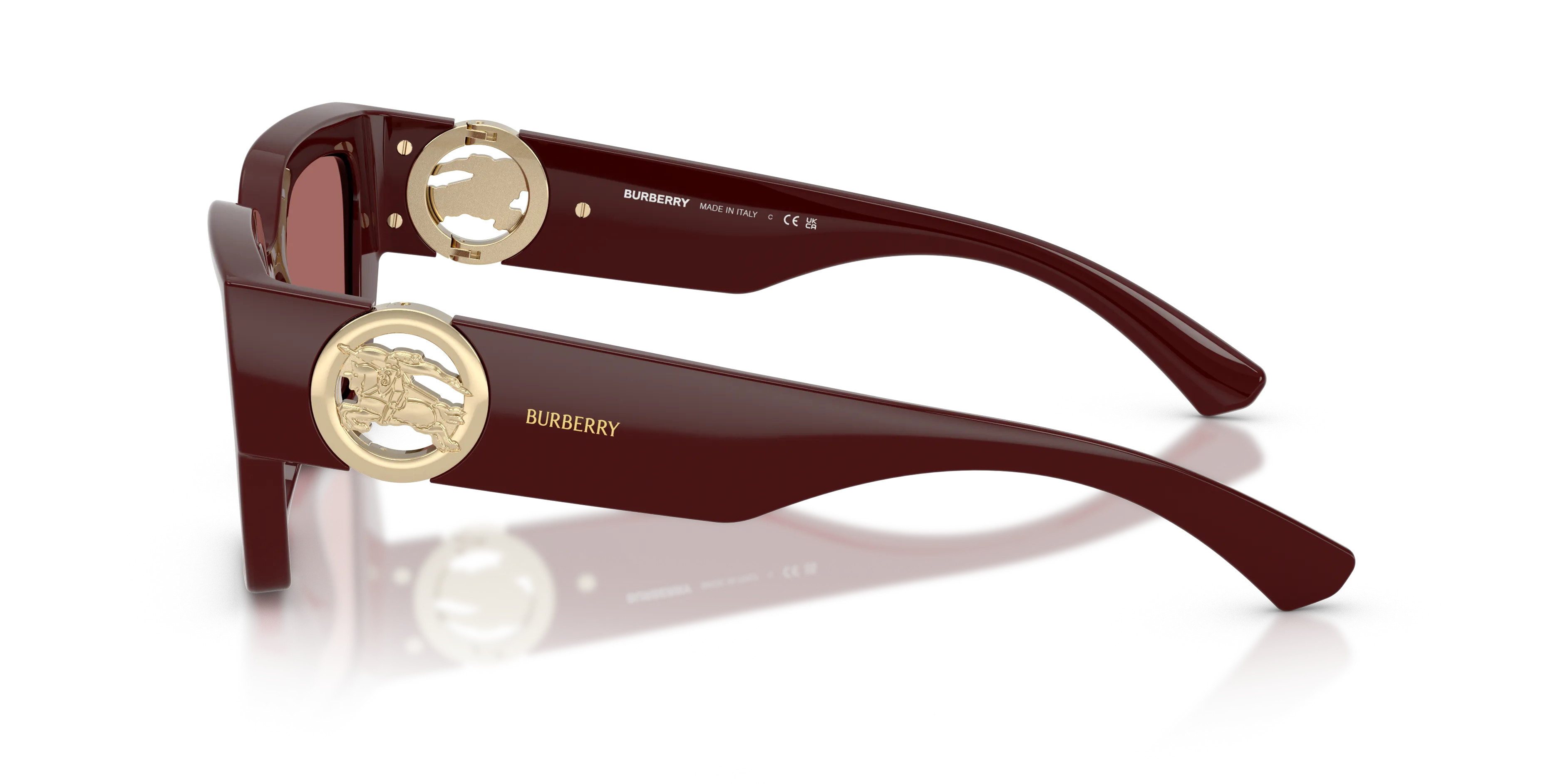 Burberry BE4472U 411969 Occhiali da sole Iniettato Rosso Viola Squadrata Normale - immagine 4