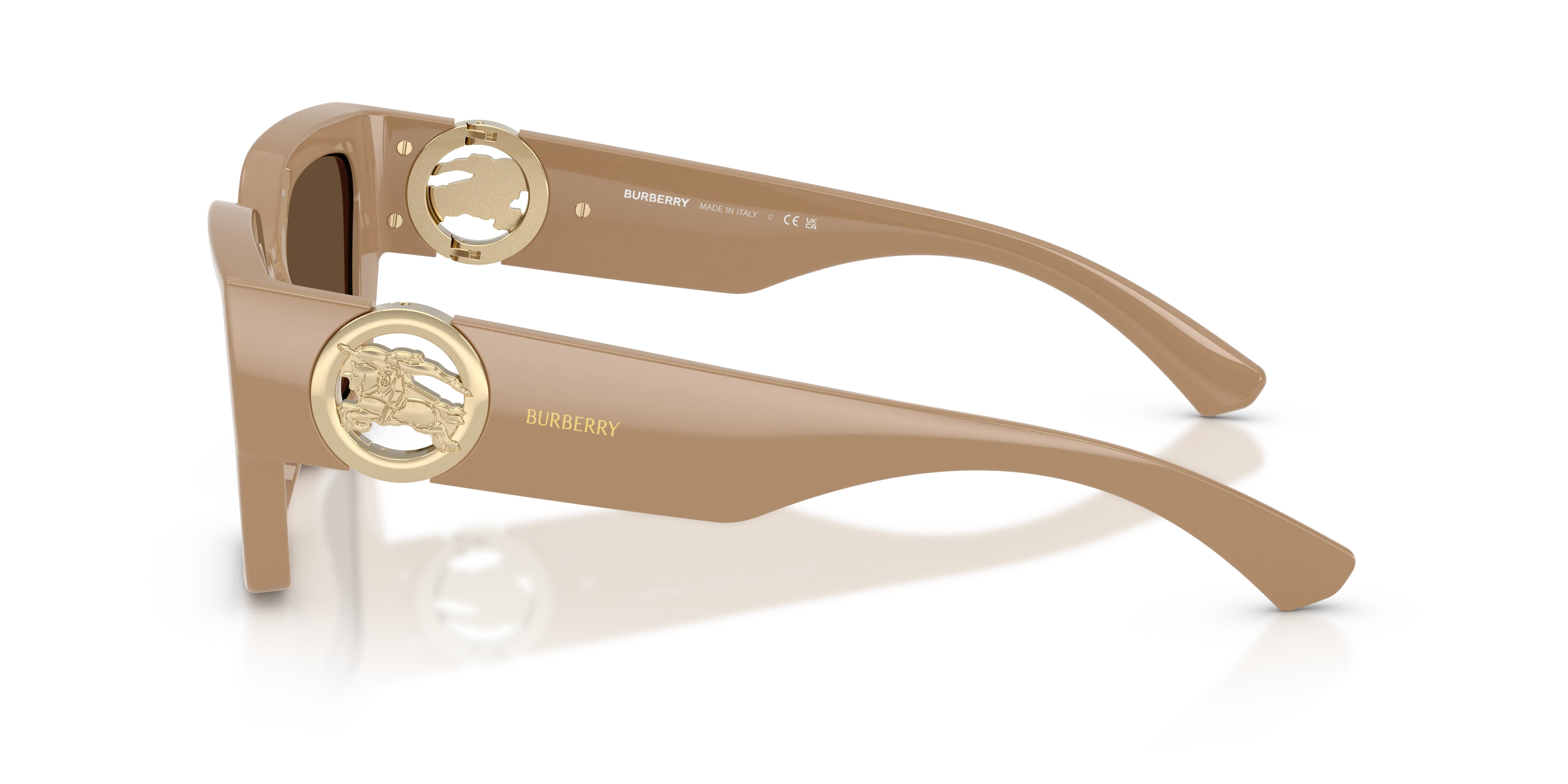 Burberry BE4472U 399073 Occhiali da sole Iniettato Beige Marrone Squadrata Normale - immagine 4