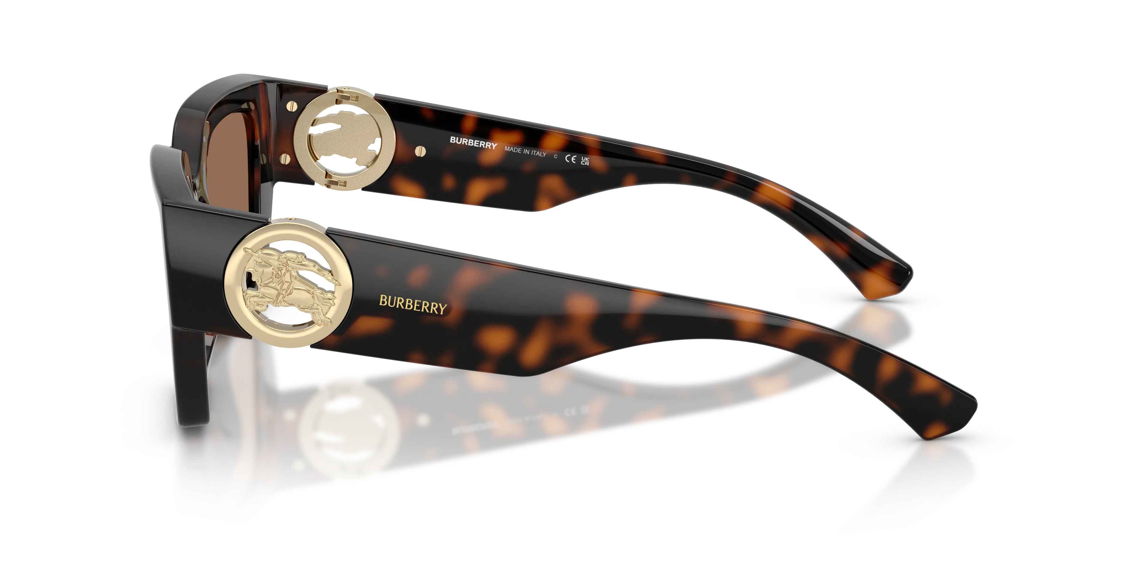 Burberry BE4472U 300273 Occhiali da sole Iniettato Marrone Marrone Squadrata Normale - immagine 4