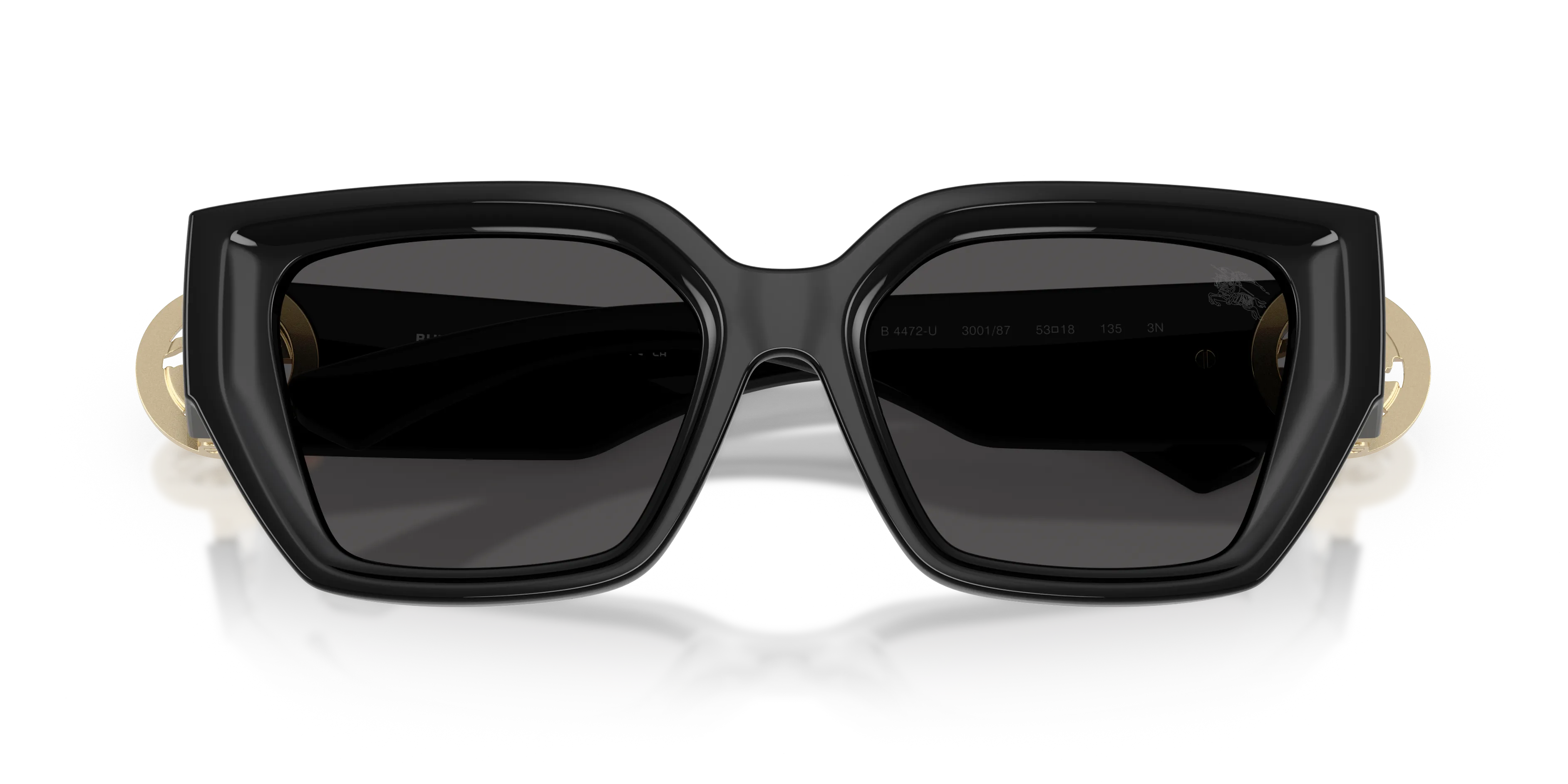 Burberry BE4472U 300187 Occhiali da sole Iniettato Nero Grigio Squadrata Normale - immagine 2