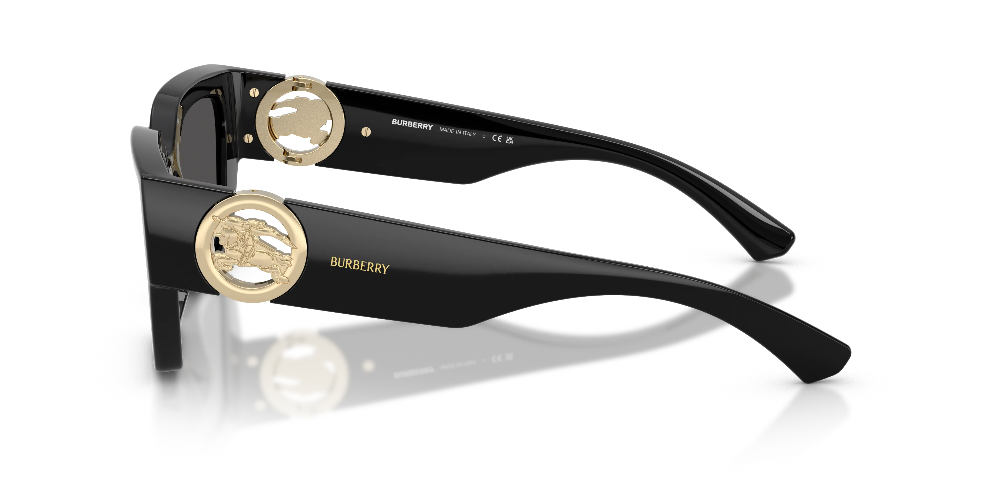 Burberry BE4472U 300187 Occhiali da sole Iniettato Nero Grigio Squadrata Normale - immagine 4
