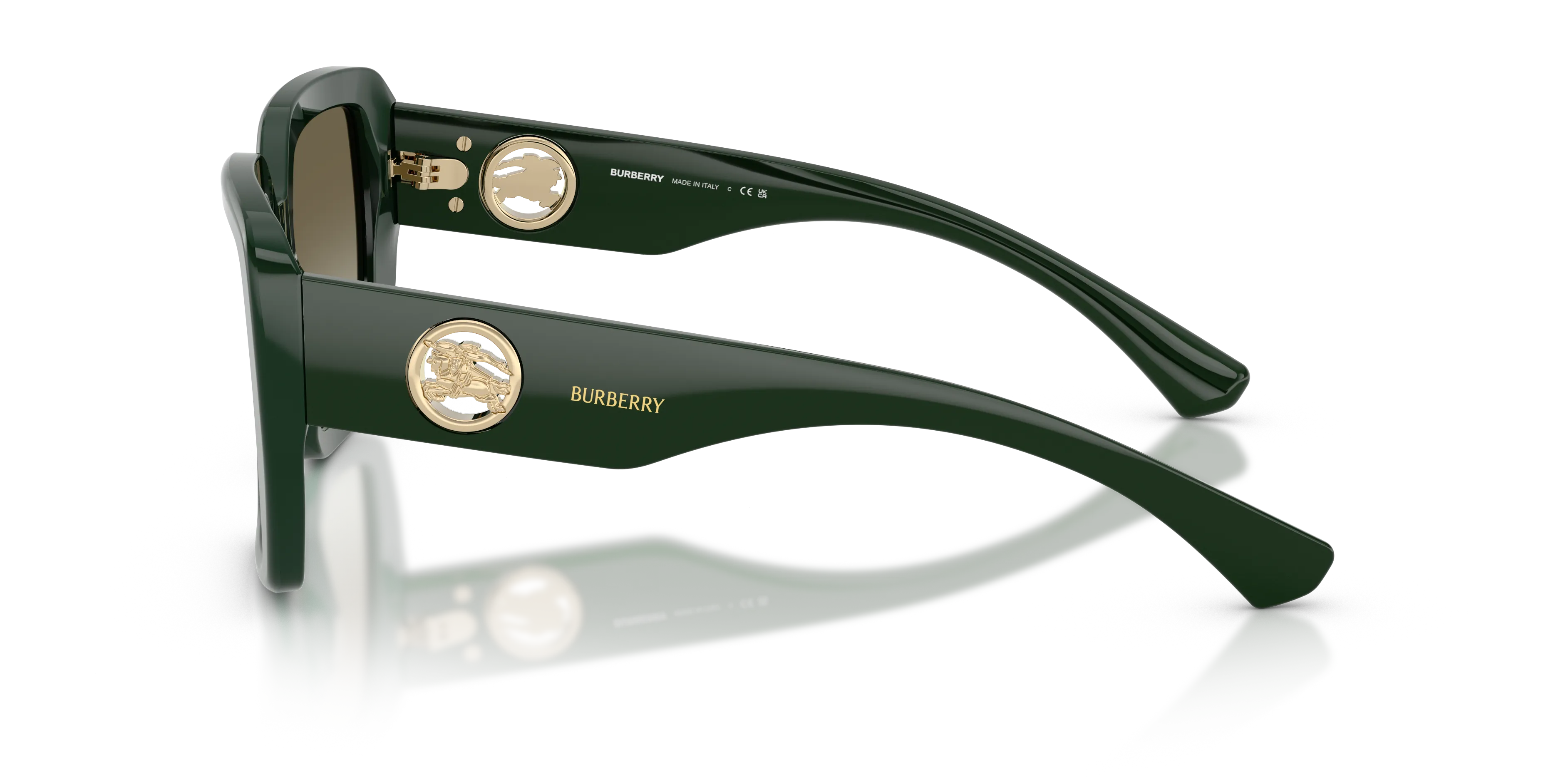 Burberry BE4471 42038E Occhiali da sole Acetato Verde Verde Squadrata Normale Sfumato - immagine 4