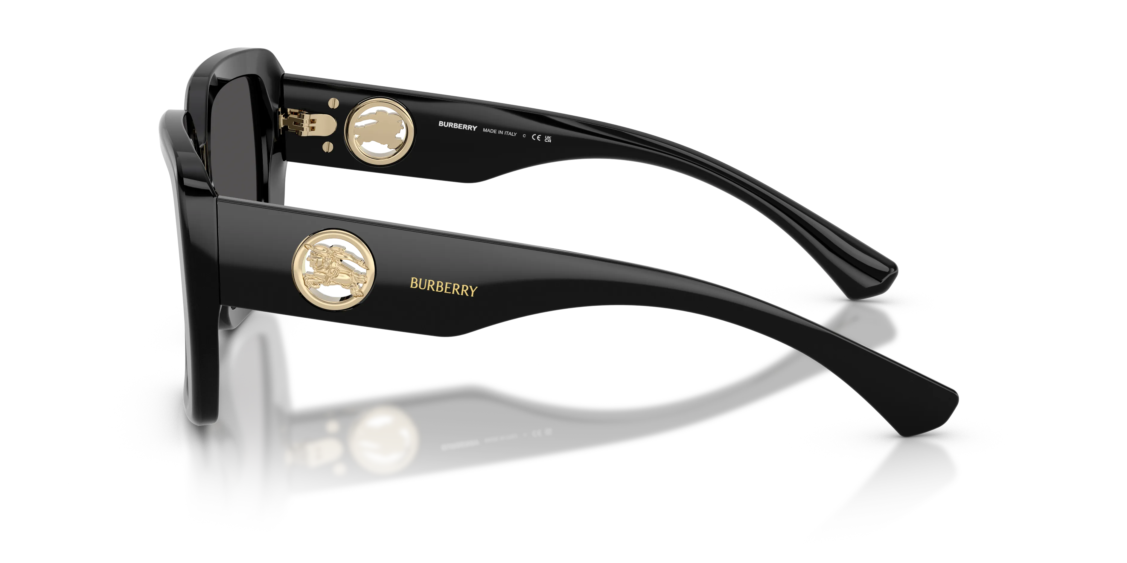 Burberry BE4471 300187 Occhiali da sole Acetato Nero Grigio Squadrata Normale - immagine 4