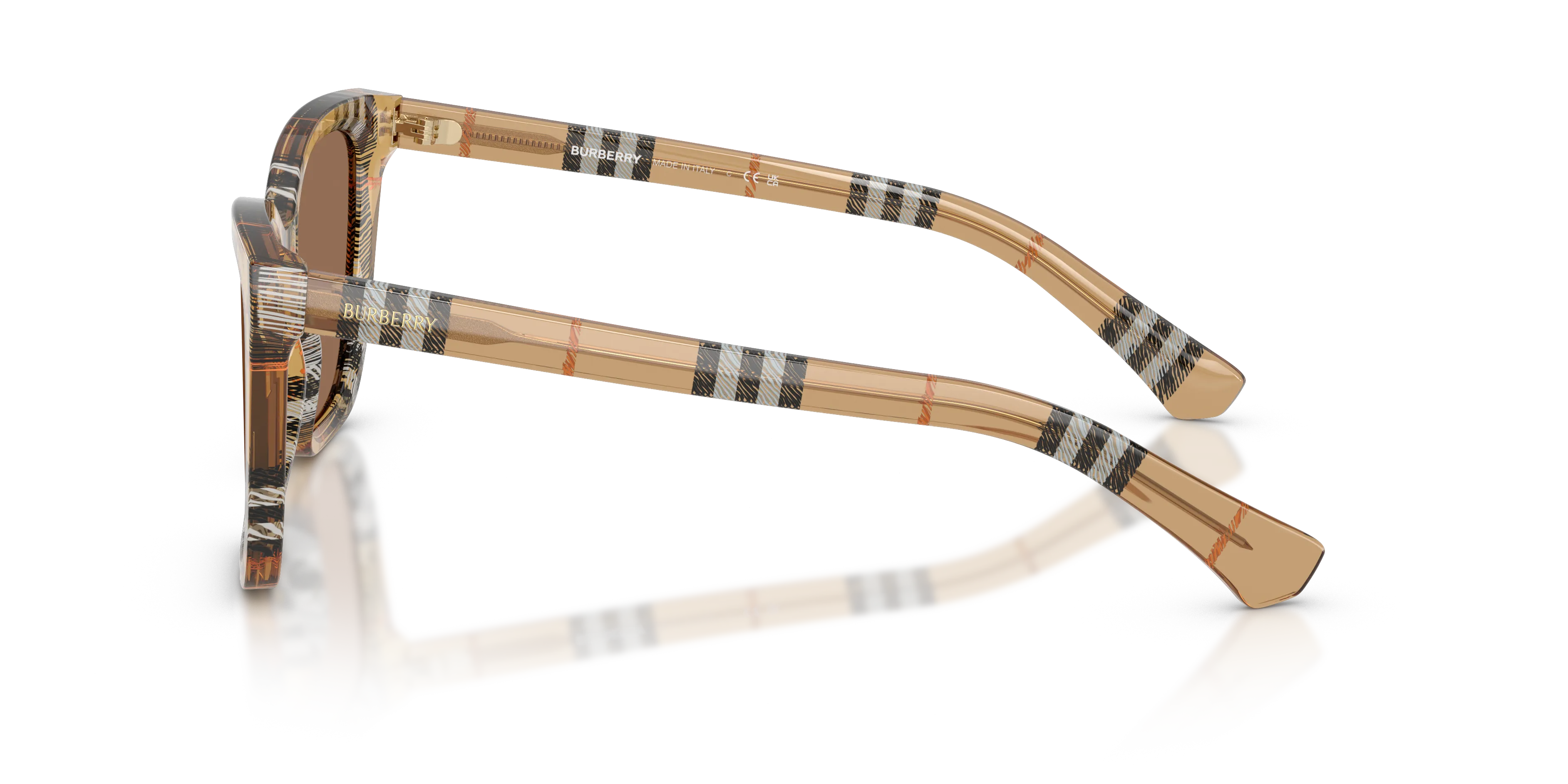 Burberry BE4470 416373 Occhiali da sole Acetato Marrone Marrone Squadrata Normale - immagine 4
