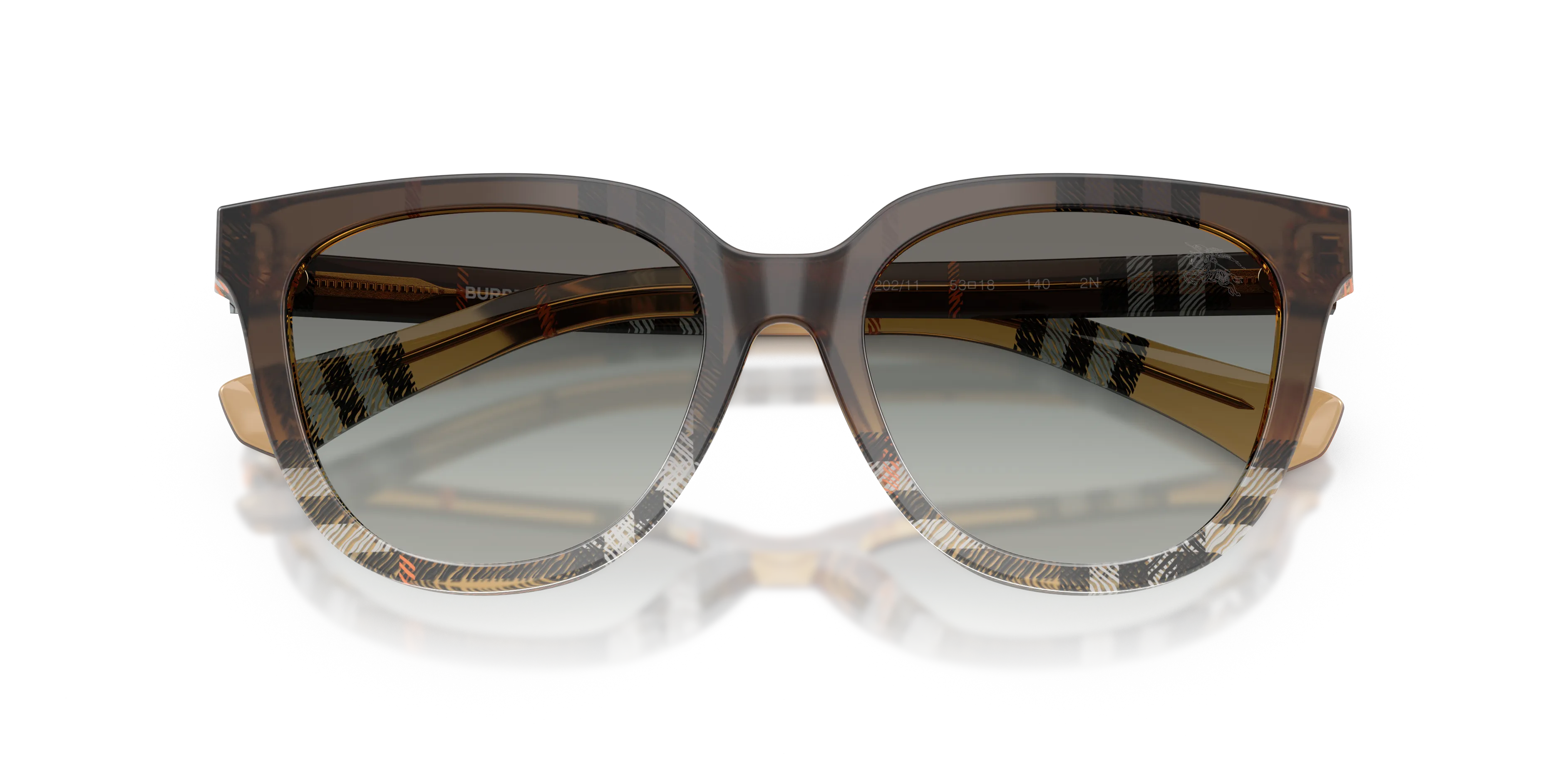 Burberry BE4469 420211 Occhiali da sole Acetato Marrone Grigio Pantos Normale Sfumato - immagine 2