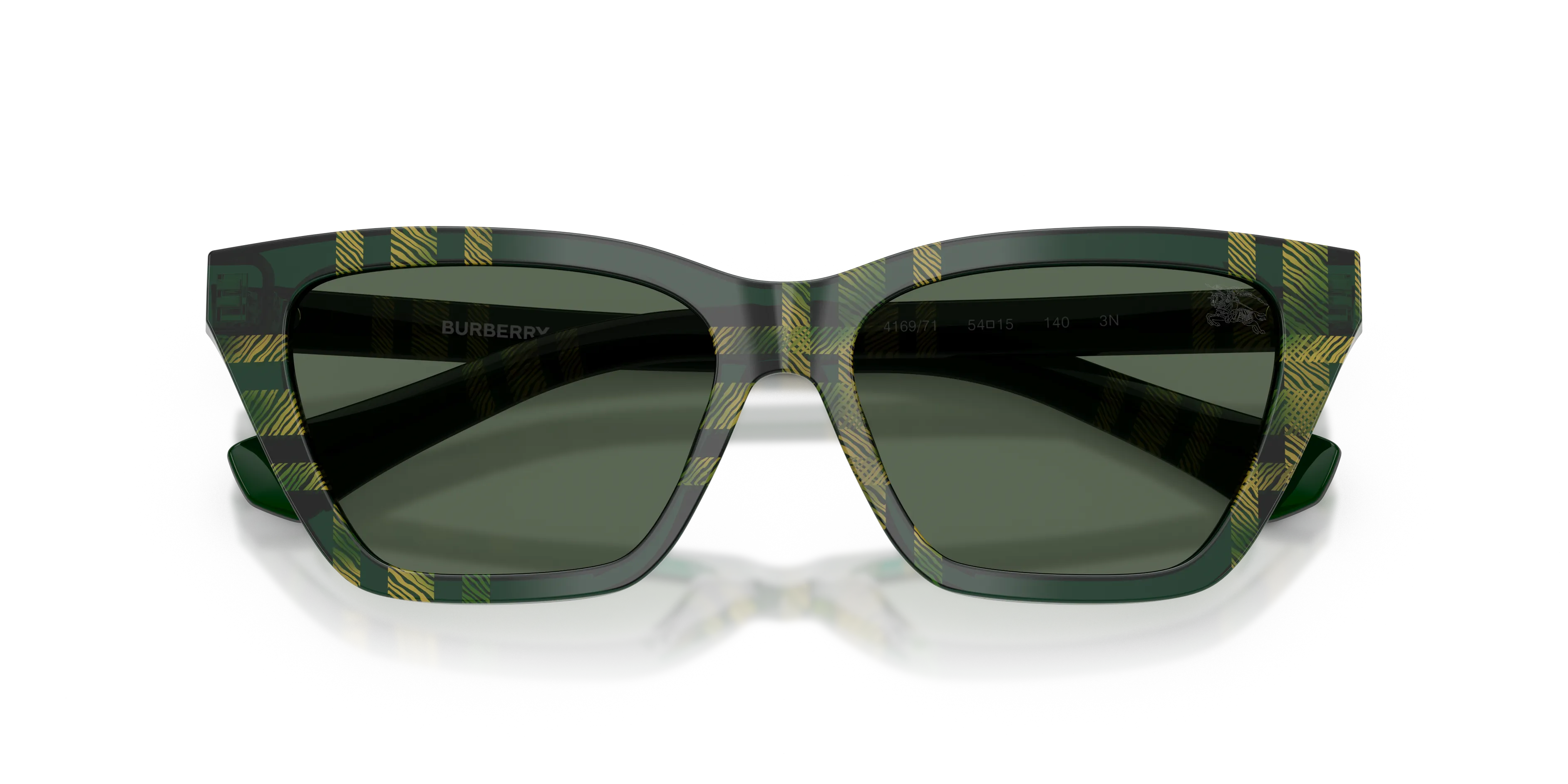Burberry BE4468 416971 Occhiali da sole Acetato Verde Verde Cat Eye Normale - immagine 2