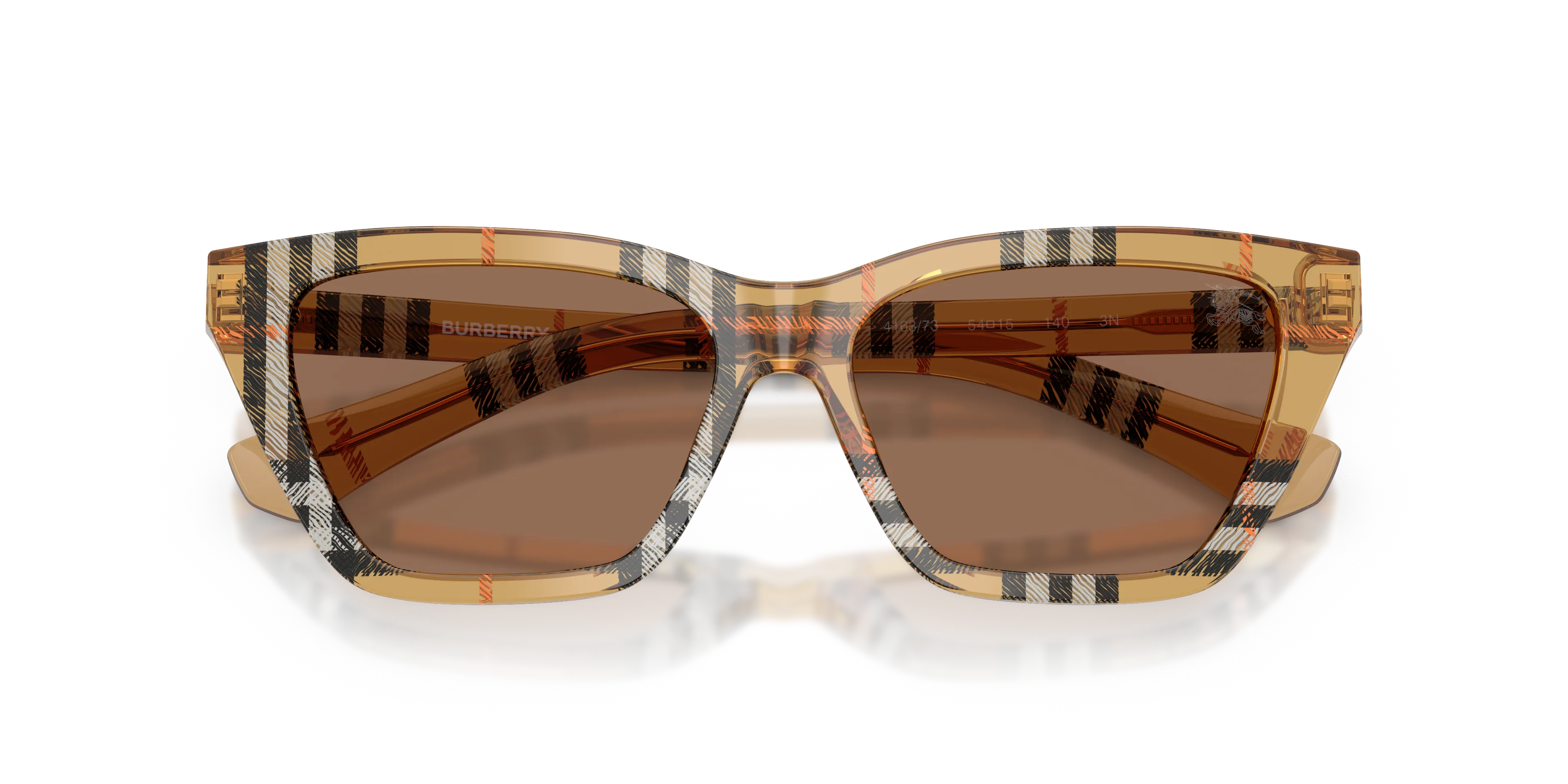 Burberry BE4468 416373 Occhiali da sole Acetato Marrone Marrone Cat Eye Normale - immagine 2