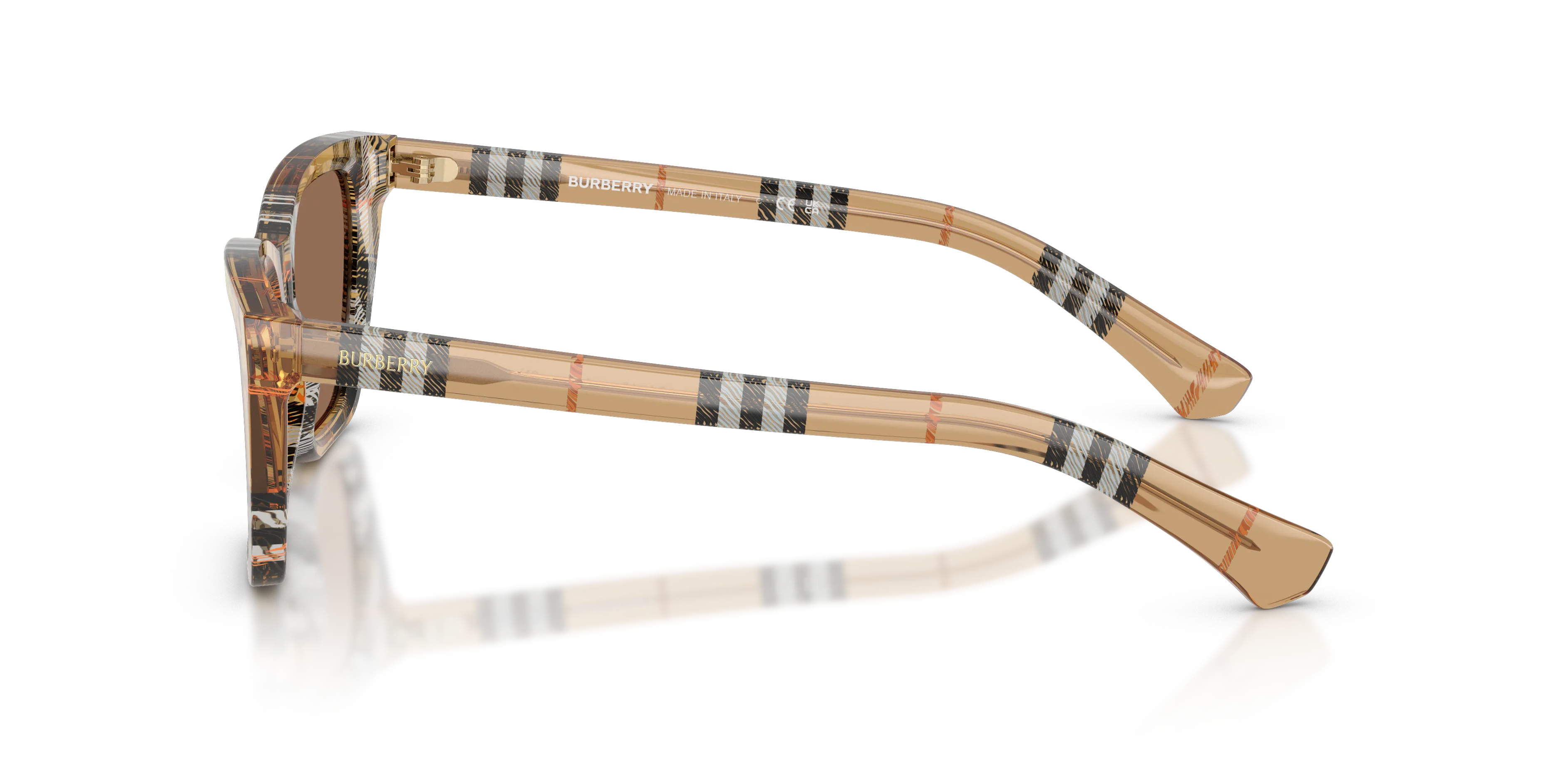 Burberry BE4468 416373 Occhiali da sole Acetato Marrone Marrone Cat Eye Normale - immagine 4