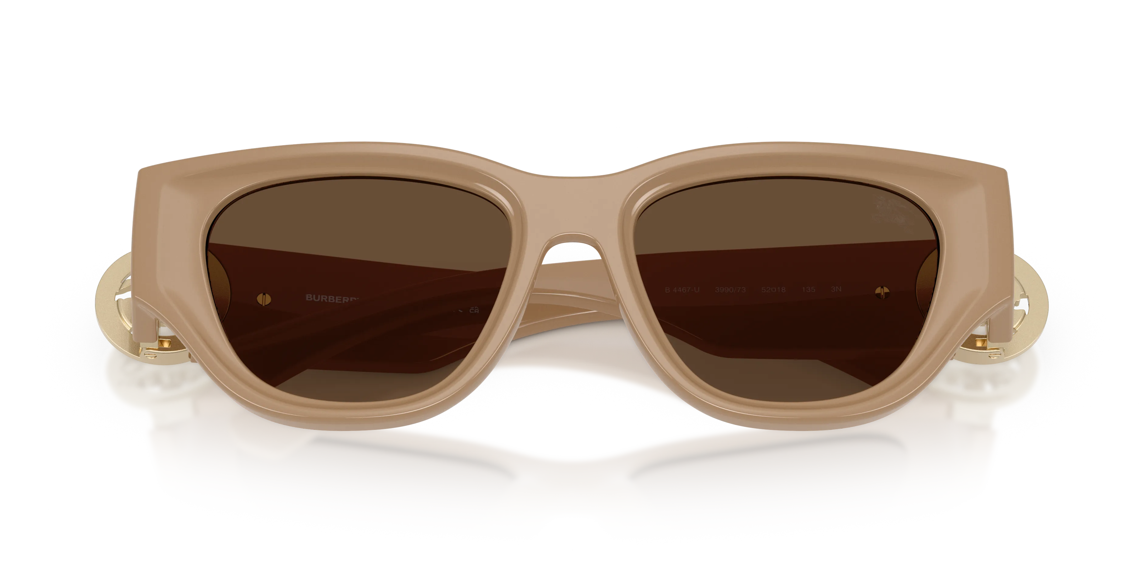 Burberry BE4467U 399073 Occhiali da sole Iniettato Beige Marrone Cat Eye Normale - immagine 2