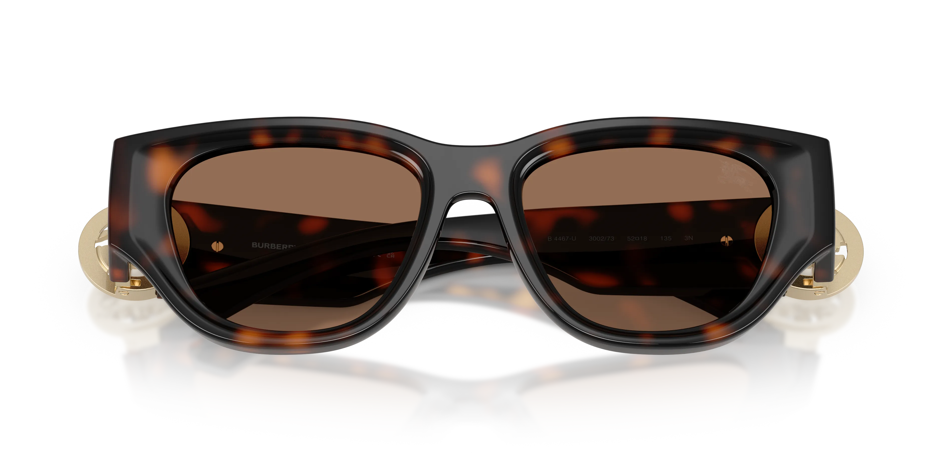 Burberry BE4467U 300273 Occhiali da sole Iniettato Marrone Marrone Cat Eye Normale - immagine 2