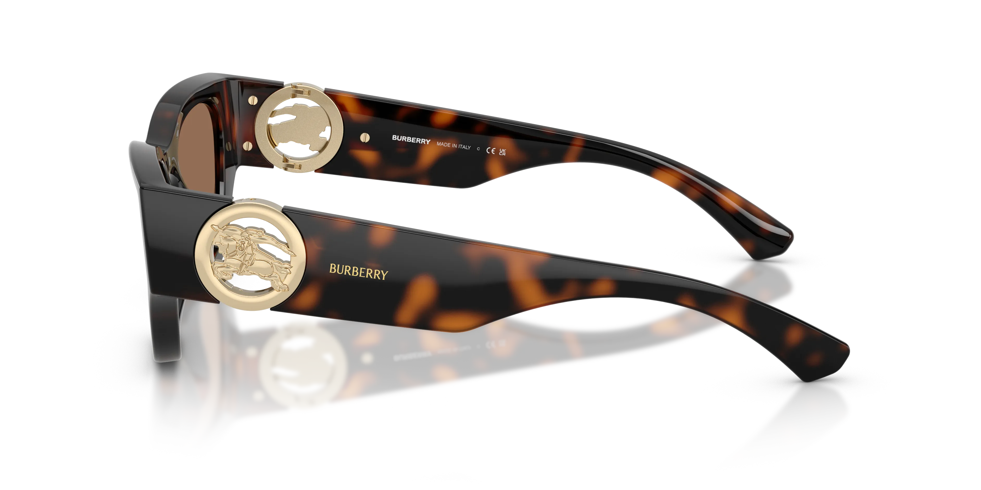 Burberry BE4467U 300273 Occhiali da sole Iniettato Marrone Marrone Cat Eye Normale - immagine 4