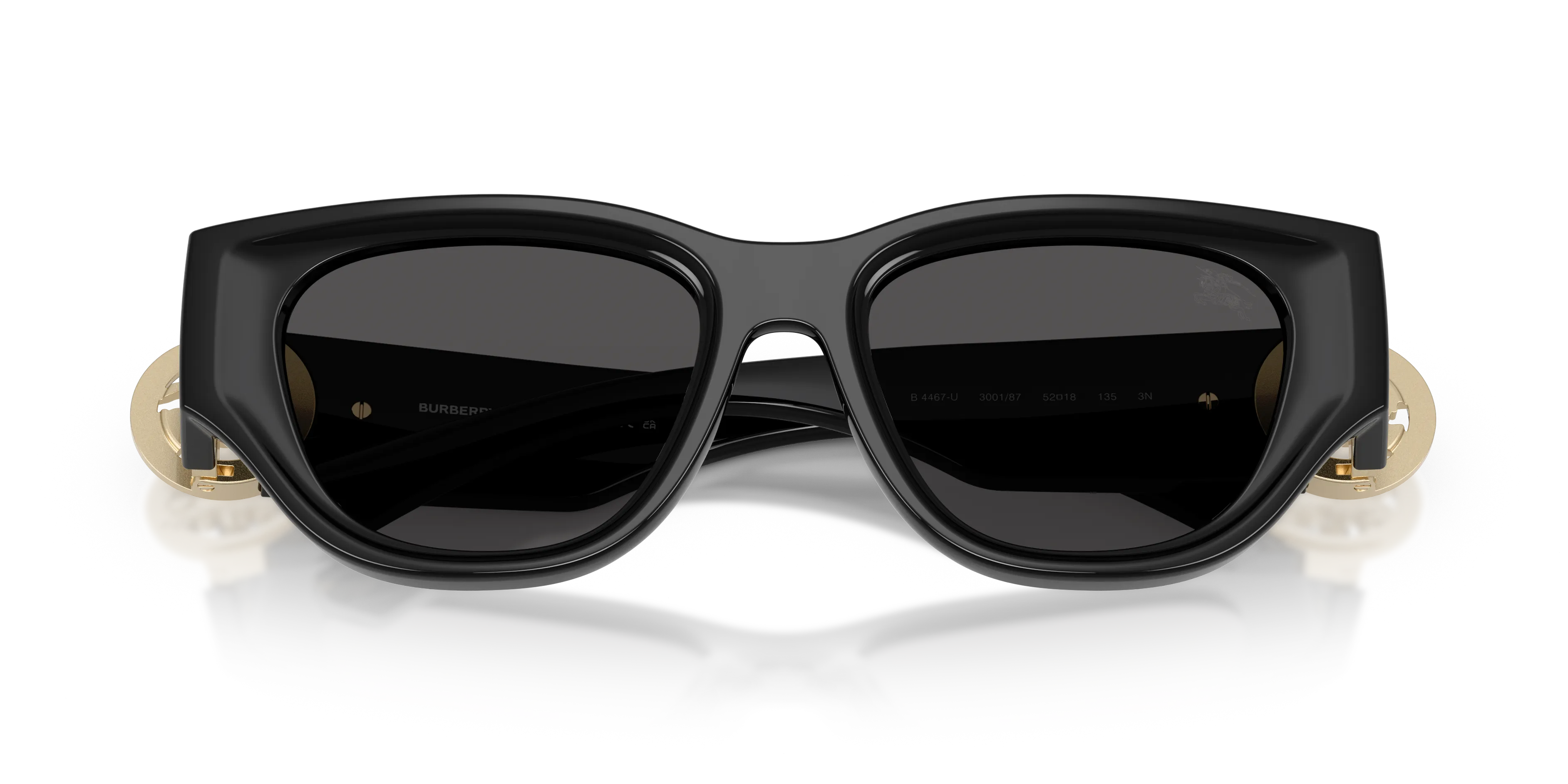 Burberry BE4467U 300187 Occhiali da sole Iniettato Nero Grigio Cat Eye Normale - immagine 2