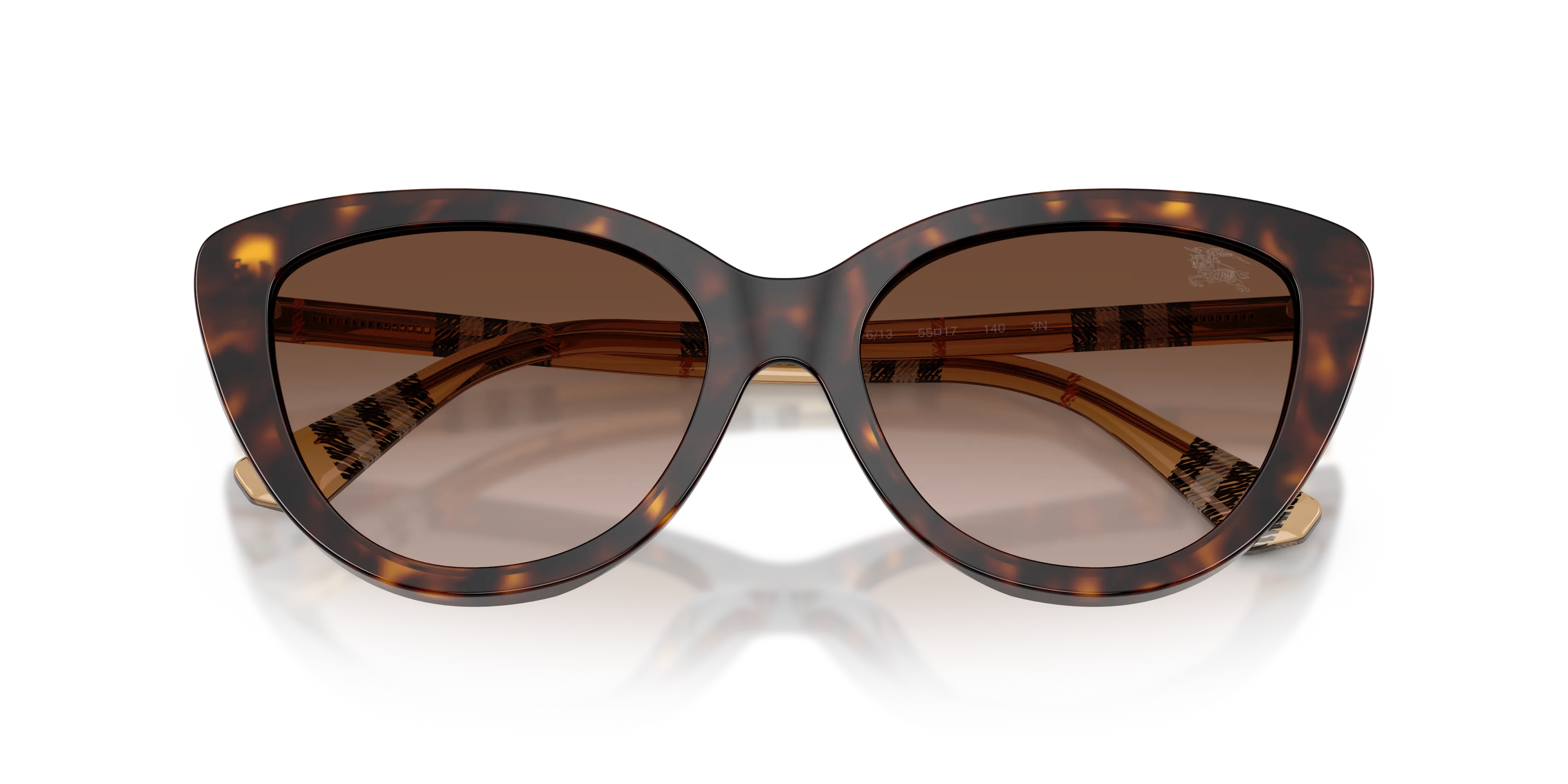 Burberry BE4457 421613 Occhiali da sole Acetato Marrone Marrone Cat Eye Normale Sfumato - immagine 2