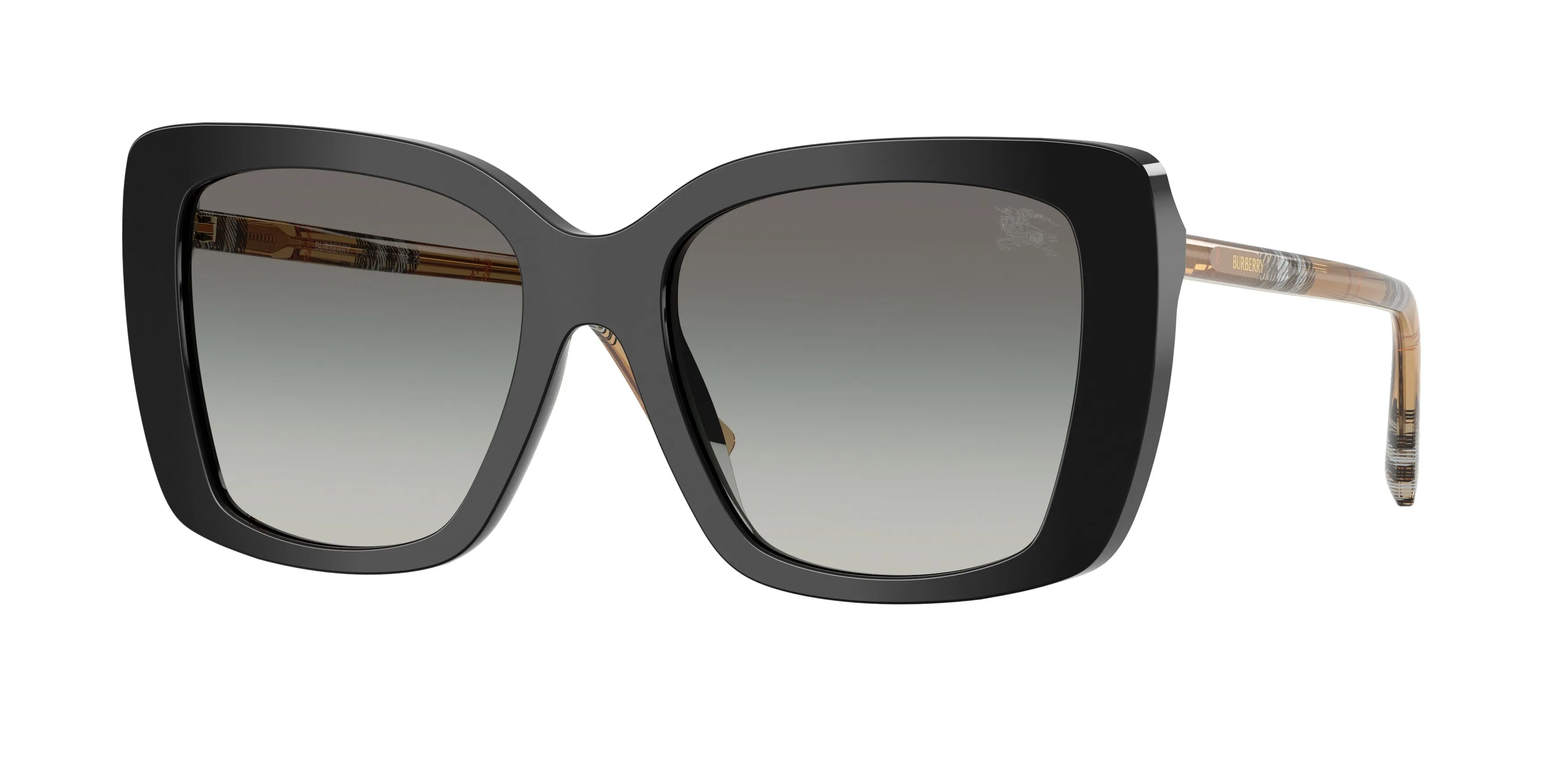 Burberry BE4456 416111 Occhiali da sole Acetato Nero Grigio Squadrata Normale Sfumato - immagine 1