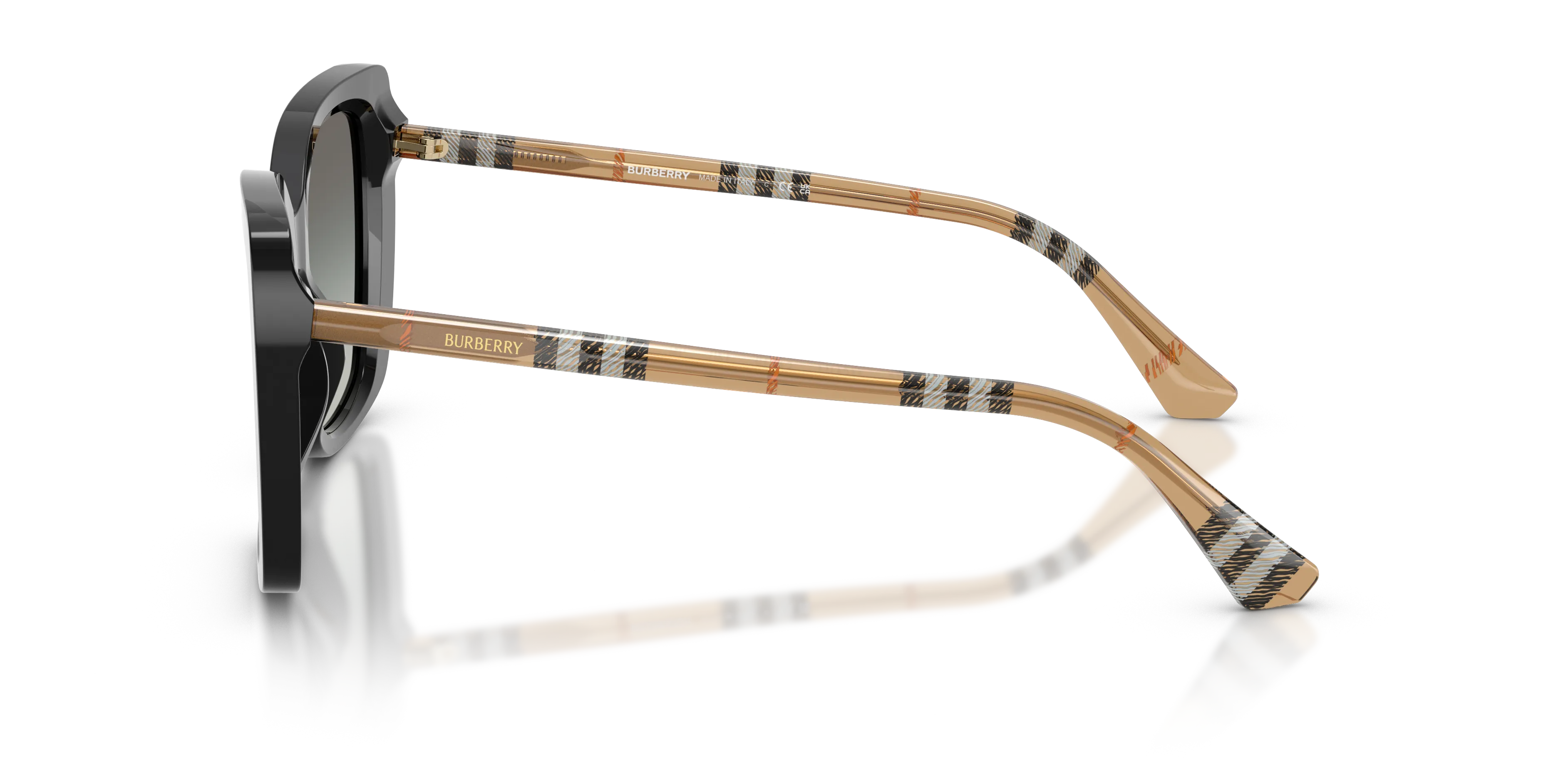 Burberry BE4456 416111 Occhiali da sole Acetato Nero Grigio Squadrata Normale Sfumato - immagine 4