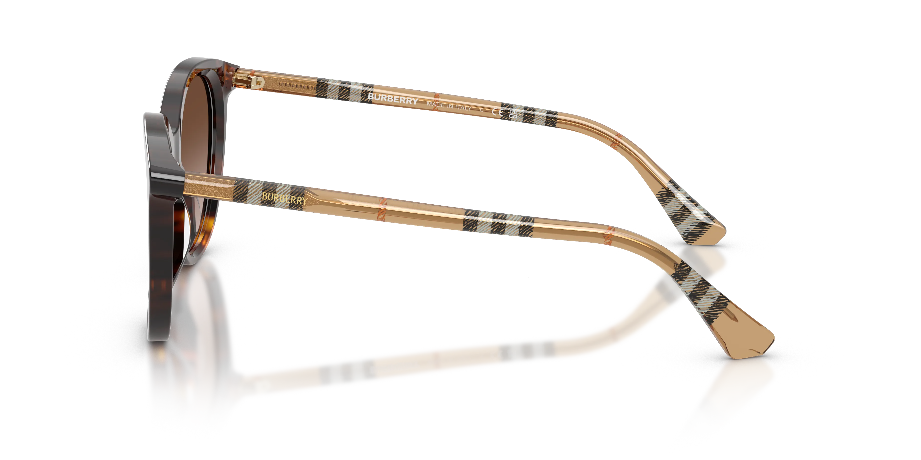 Burberry BE4455 421613 Occhiali da sole Acetato Marrone Marrone Pantos Normale Sfumato - immagine 4