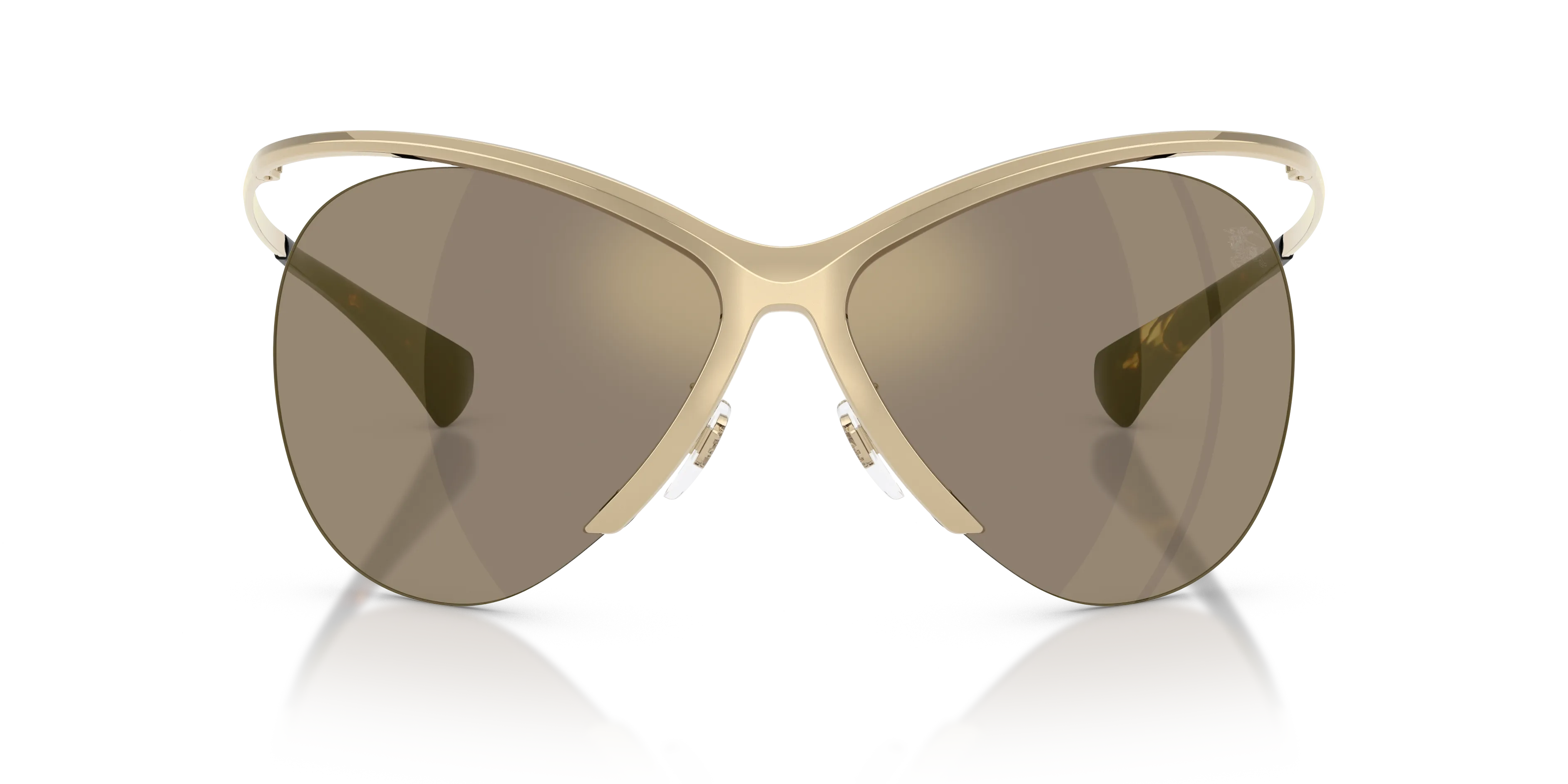Burberry BE3168 11095A Occhiali da sole Metallo Oro Marrone Cat Eye Specchiate - immagine 3