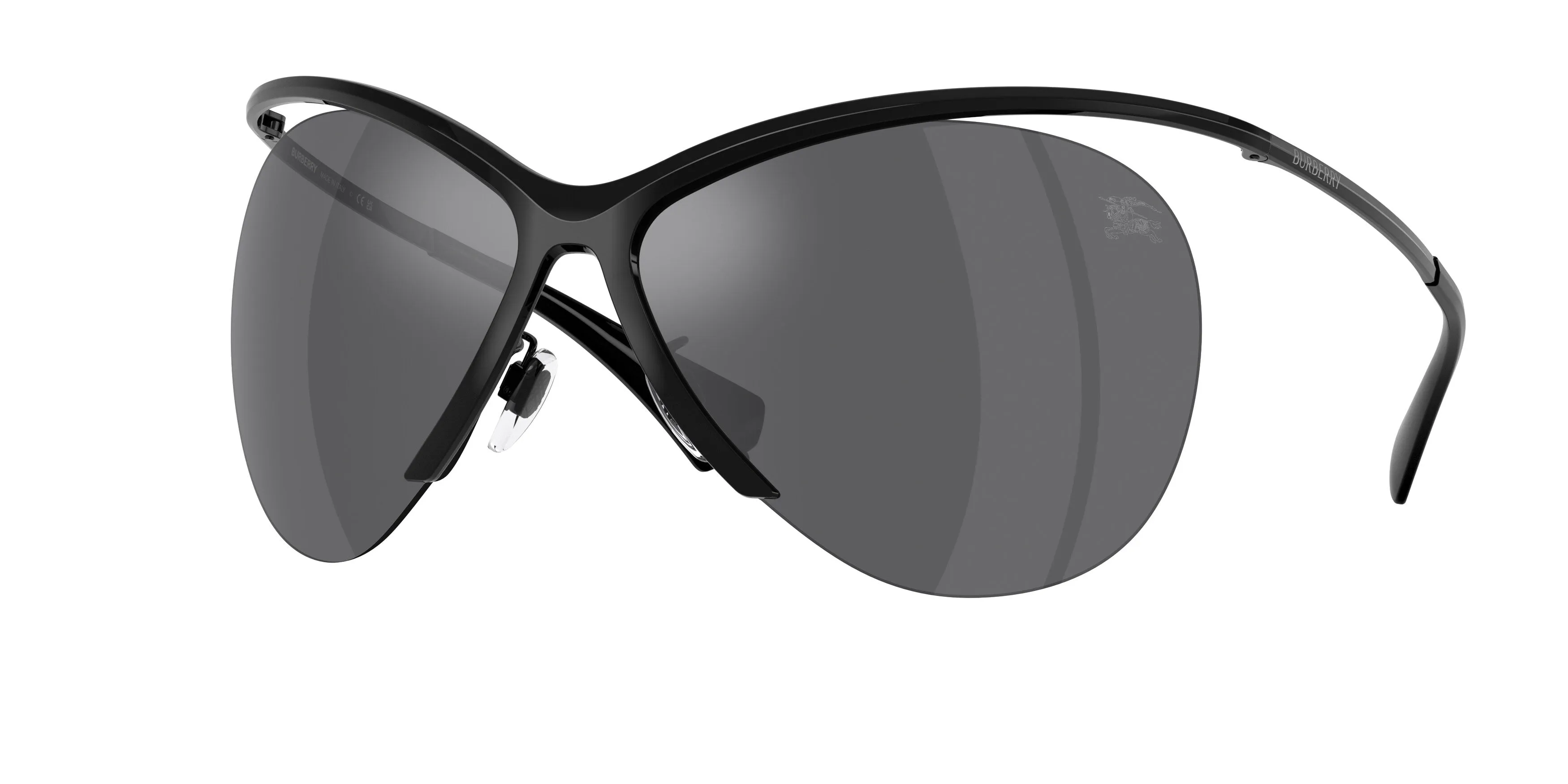 Burberry BE3168 10016G Occhiali da sole Metallo Nero Grigio Cat Eye Specchiate - immagine 1