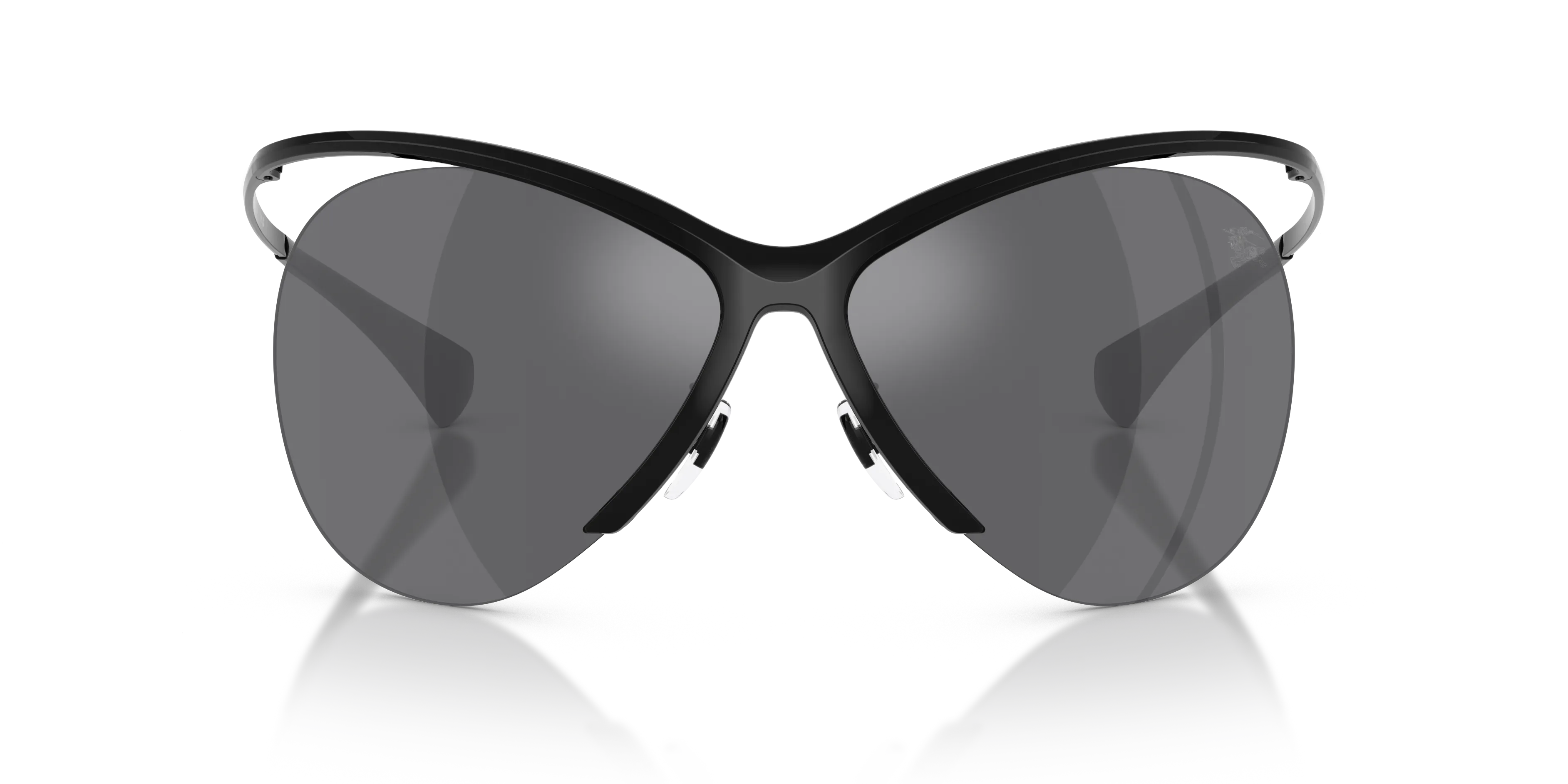 Burberry BE3168 10016G Occhiali da sole Metallo Nero Grigio Cat Eye Specchiate - immagine 3