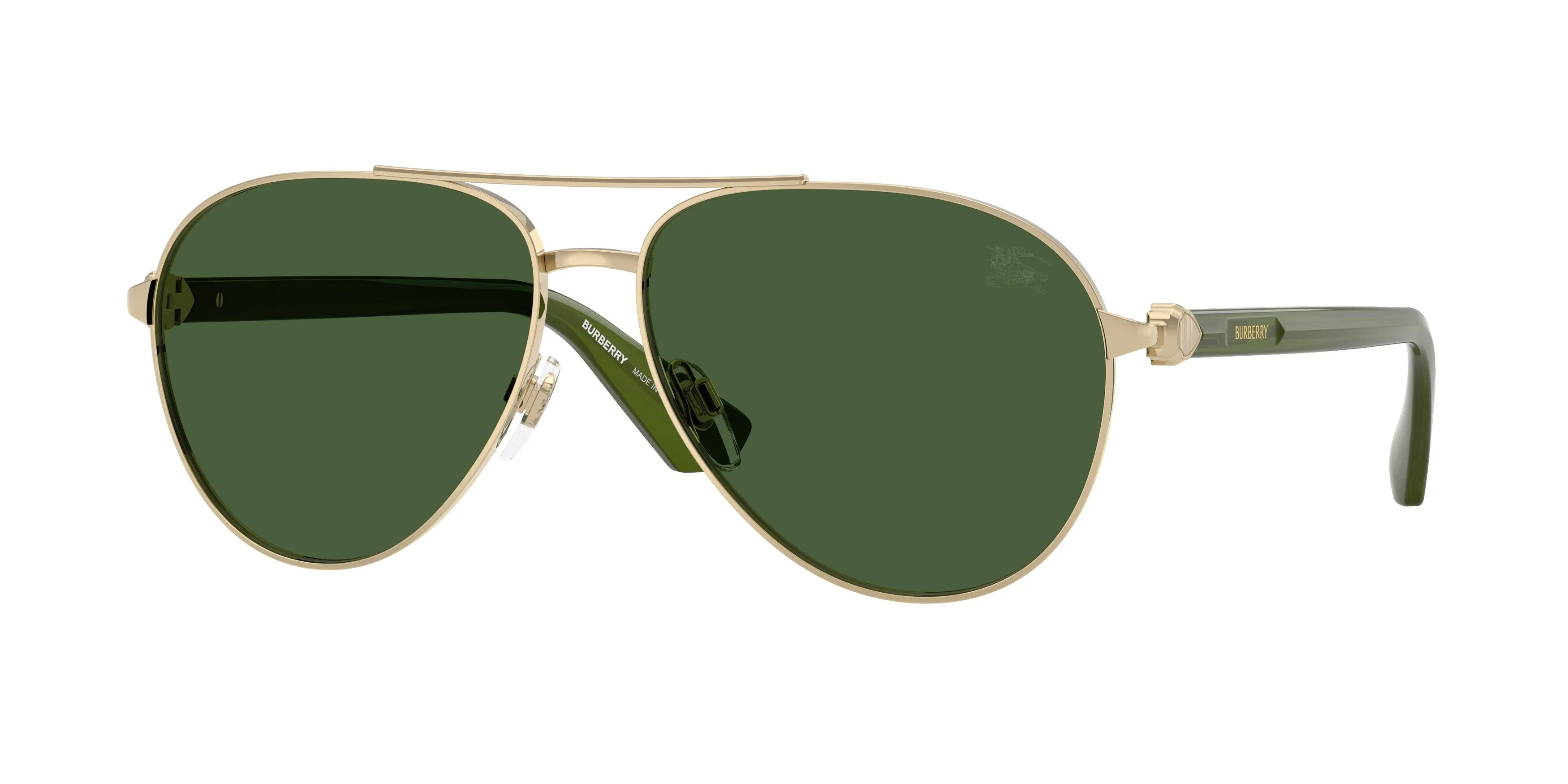 Burberry BE3167 110971 Occhiali da sole Metallo Oro Verde Pilot Normale - immagine 1