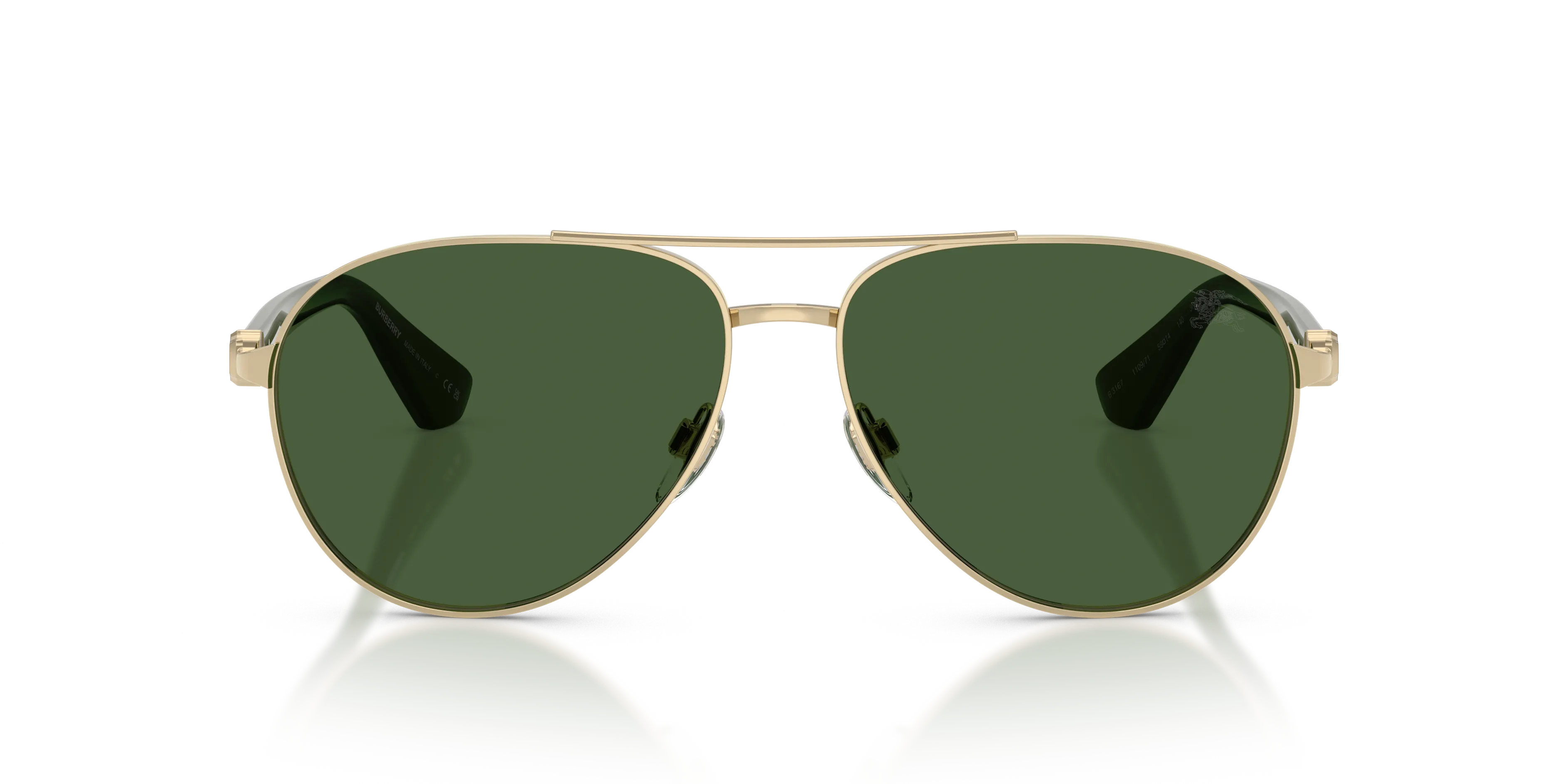 Burberry BE3167 110971 Occhiali da sole Metallo Oro Verde Pilot Normale - immagine 3