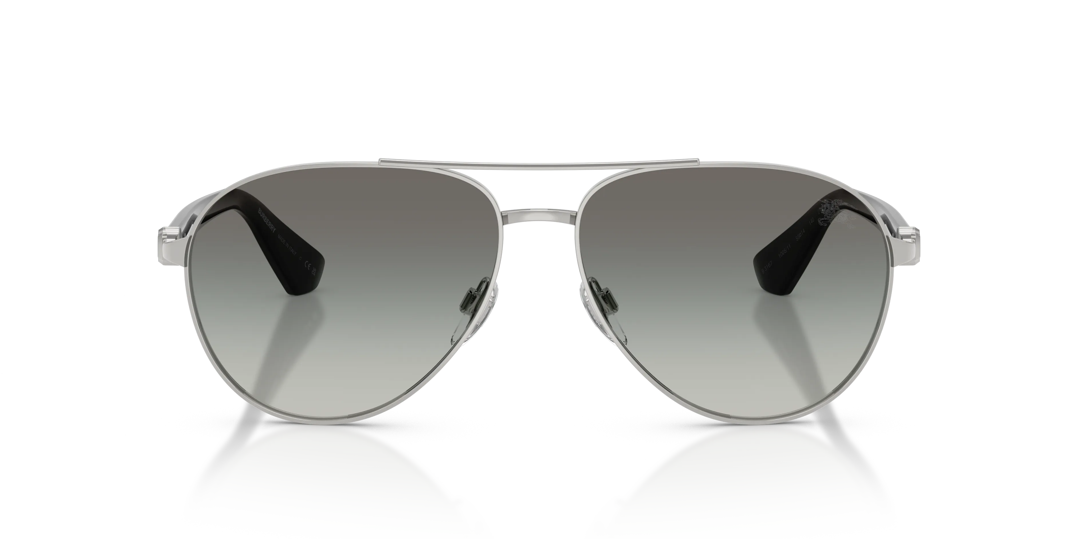 Burberry BE3167 100511 Occhiali da sole Metallo Argento Grigio Pilot Normale Sfumato - immagine 3