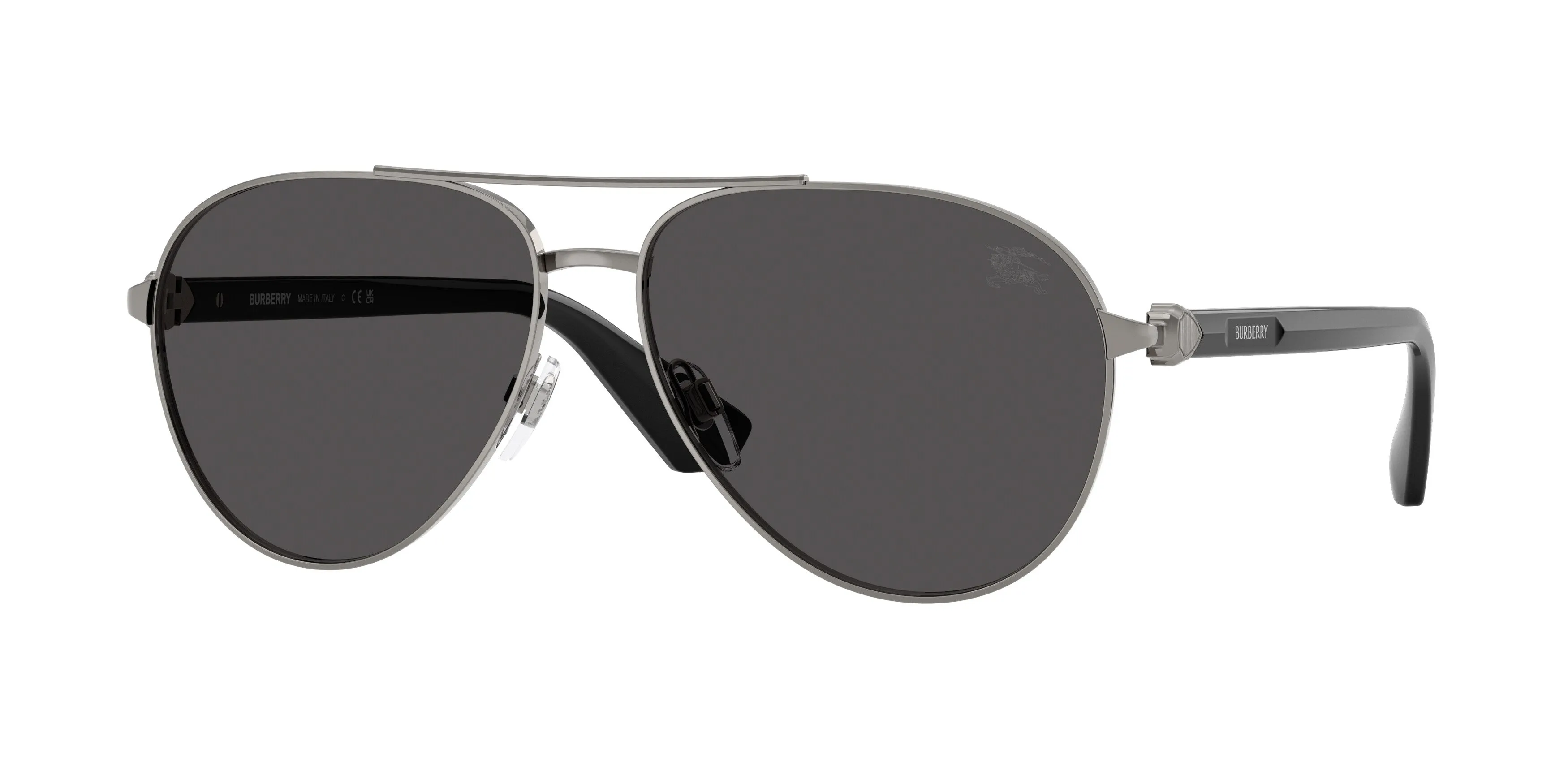 Burberry BE3167 100387 Occhiali da sole Metallo Grigio Grigio Pilot Normale - immagine 1