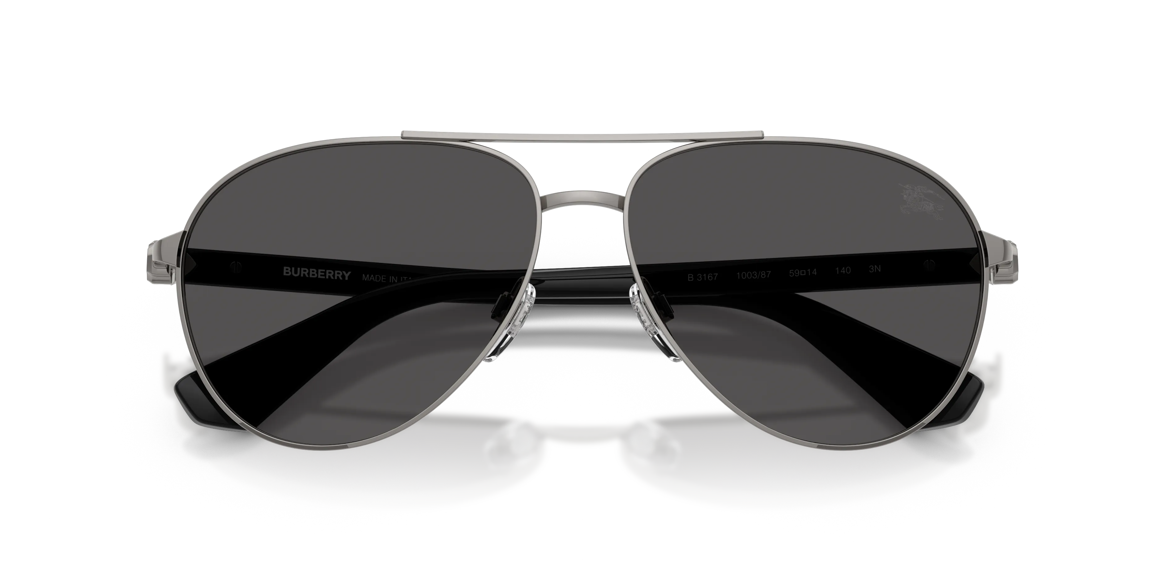 Burberry BE3167 100387 Occhiali da sole Metallo Grigio Grigio Pilot Normale - immagine 2