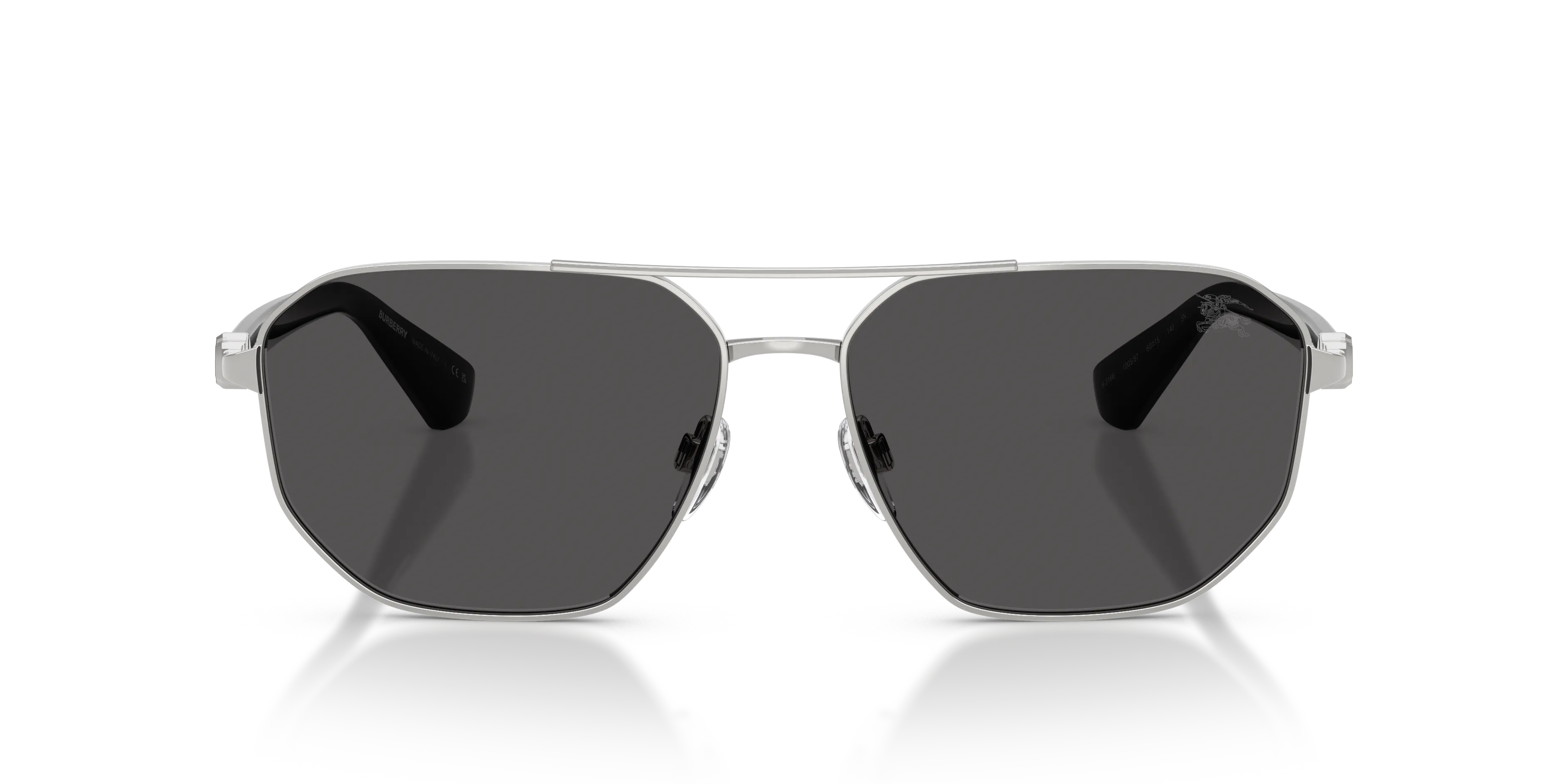 Burberry BE3166 100587 Occhiali da sole Metallo Argento Grigio Pilot Normale - immagine 3