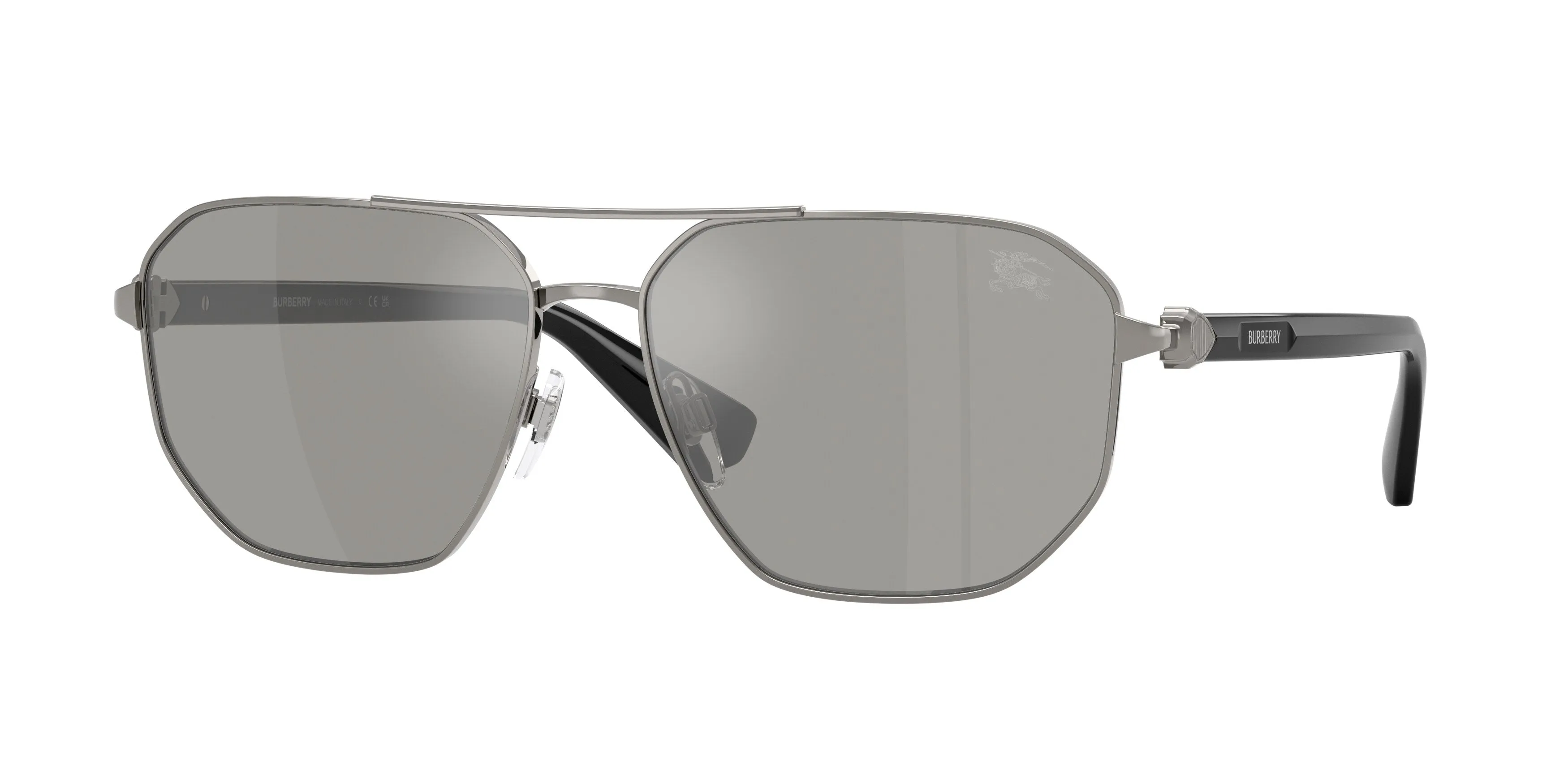 Burberry BE3166 10036G Occhiali da sole Metallo Grigio Grigio Pilot Specchiate - immagine 1