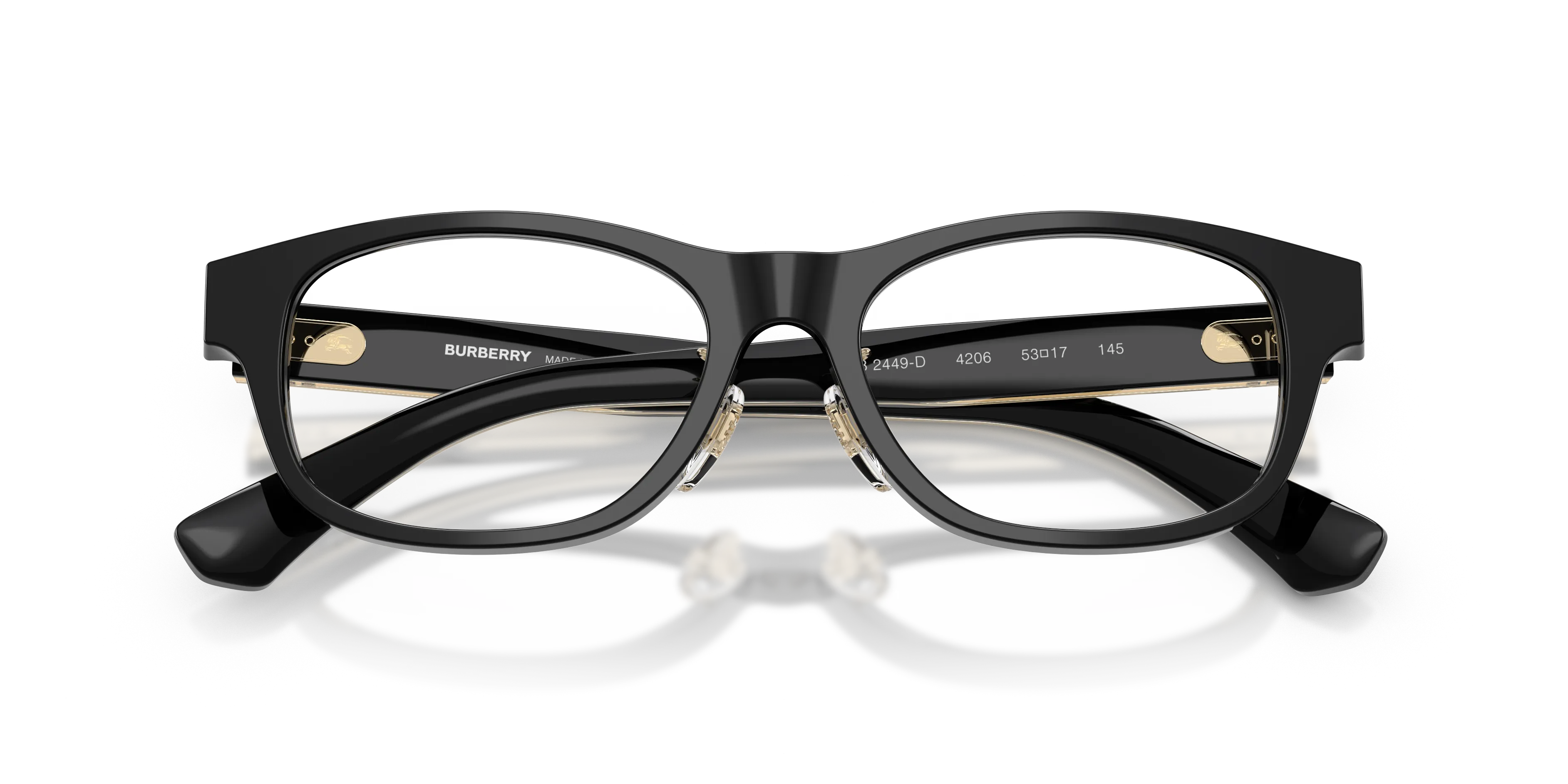 Burberry BE2449D 4206 Montature da vista Acetato Nero Squadrata Normale - immagine 2