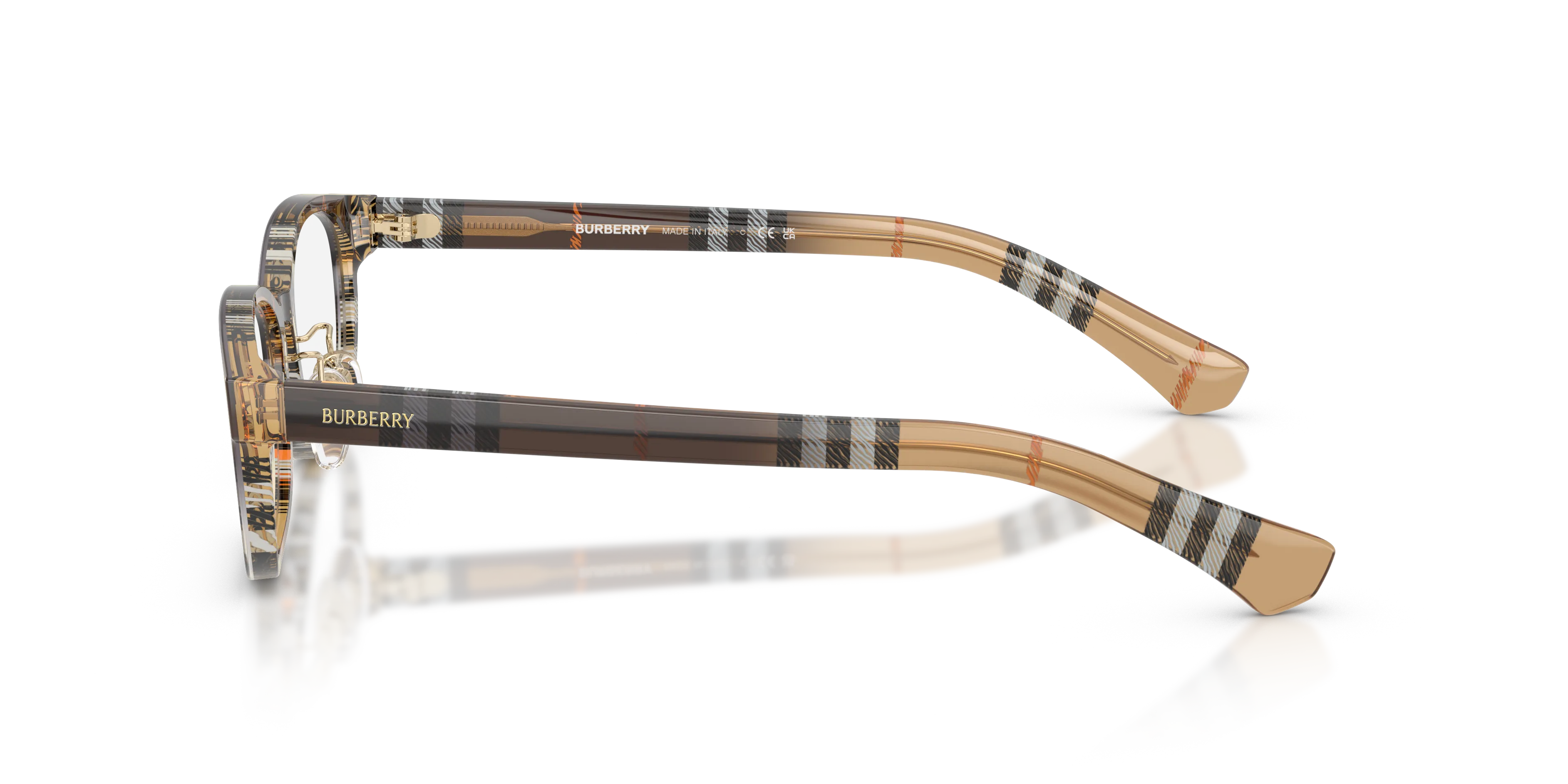 Burberry BE2447D 4202 Montature da vista Acetato Marrone Rotonda Normale - immagine 4