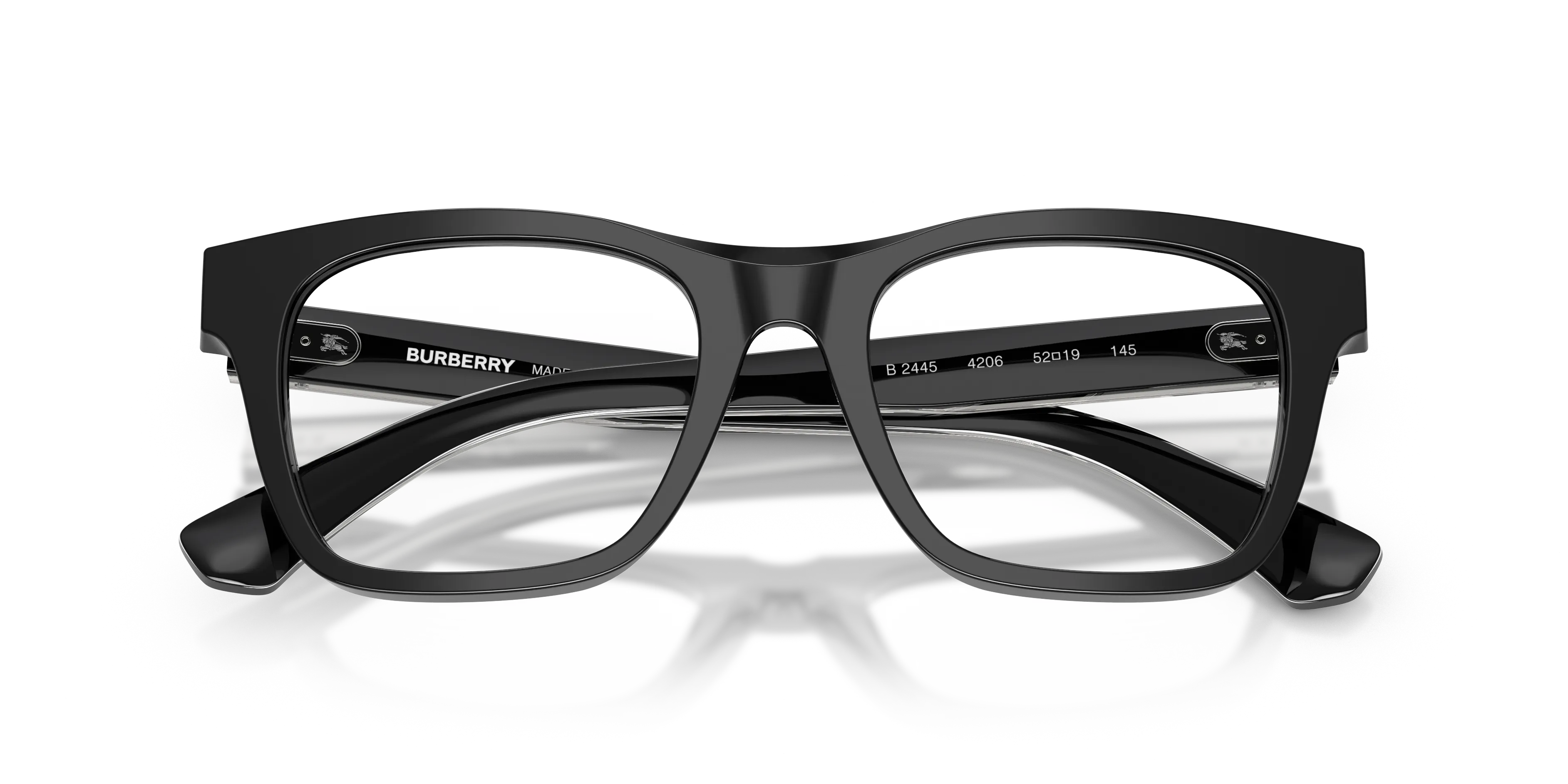Burberry BE2445 4206 Montature da vista Acetato Nero Squadrata Normale - immagine 2