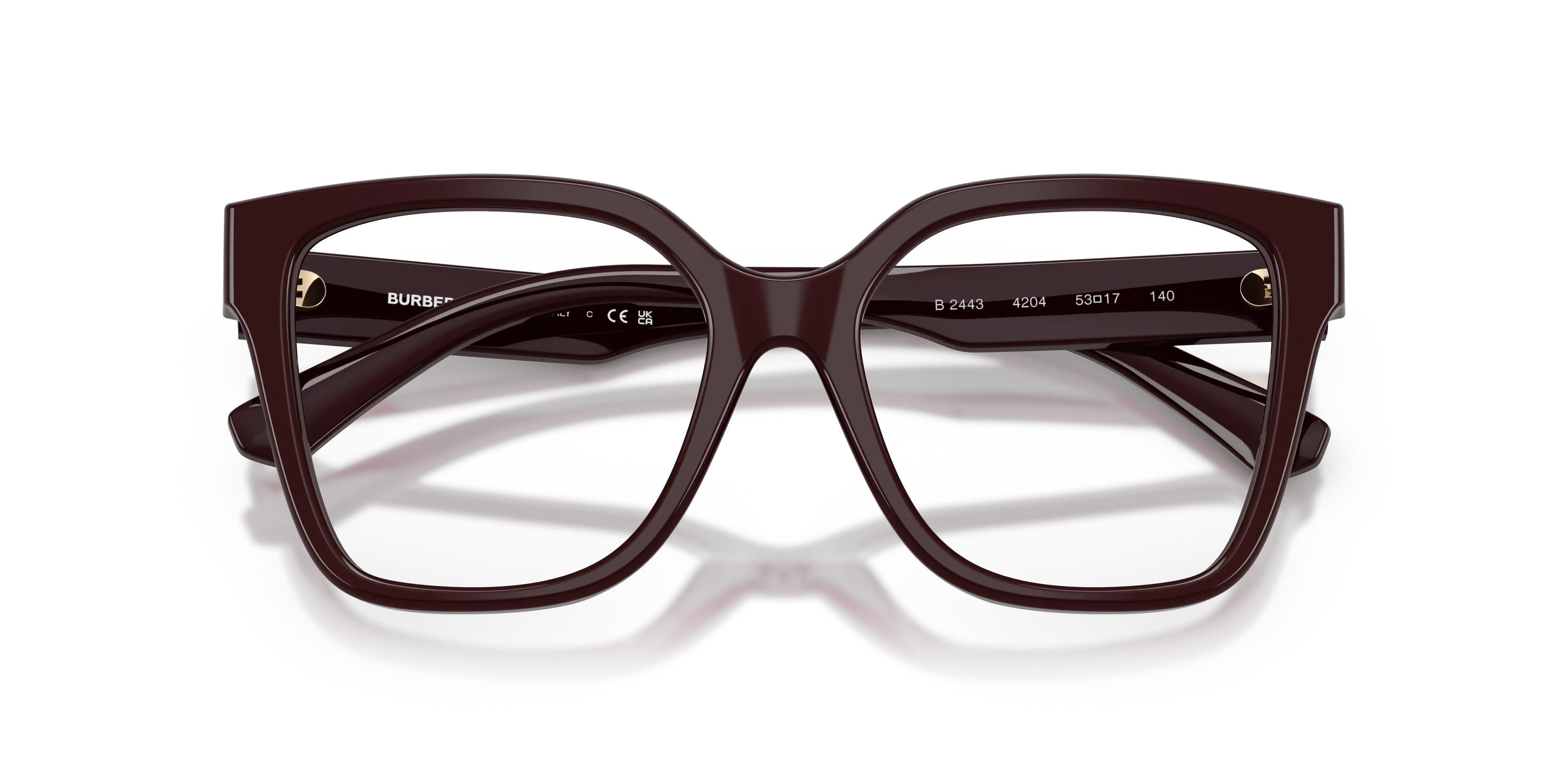 Burberry BE2443 4204 Montature da vista Acetato Rosso Squadrata Normale - immagine 2