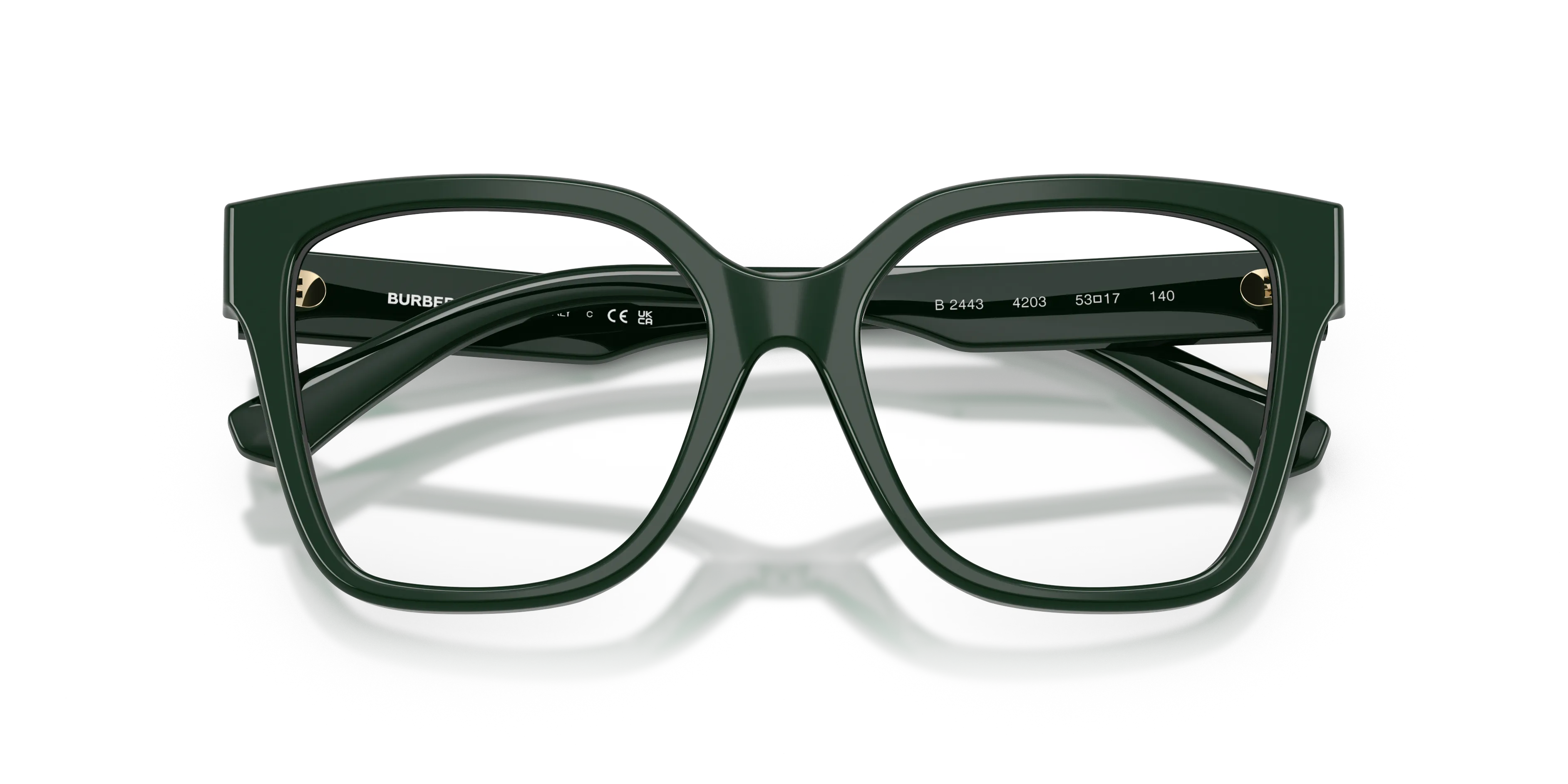 Burberry BE2443 4203 Montature da vista Acetato Verde Squadrata Normale - immagine 2