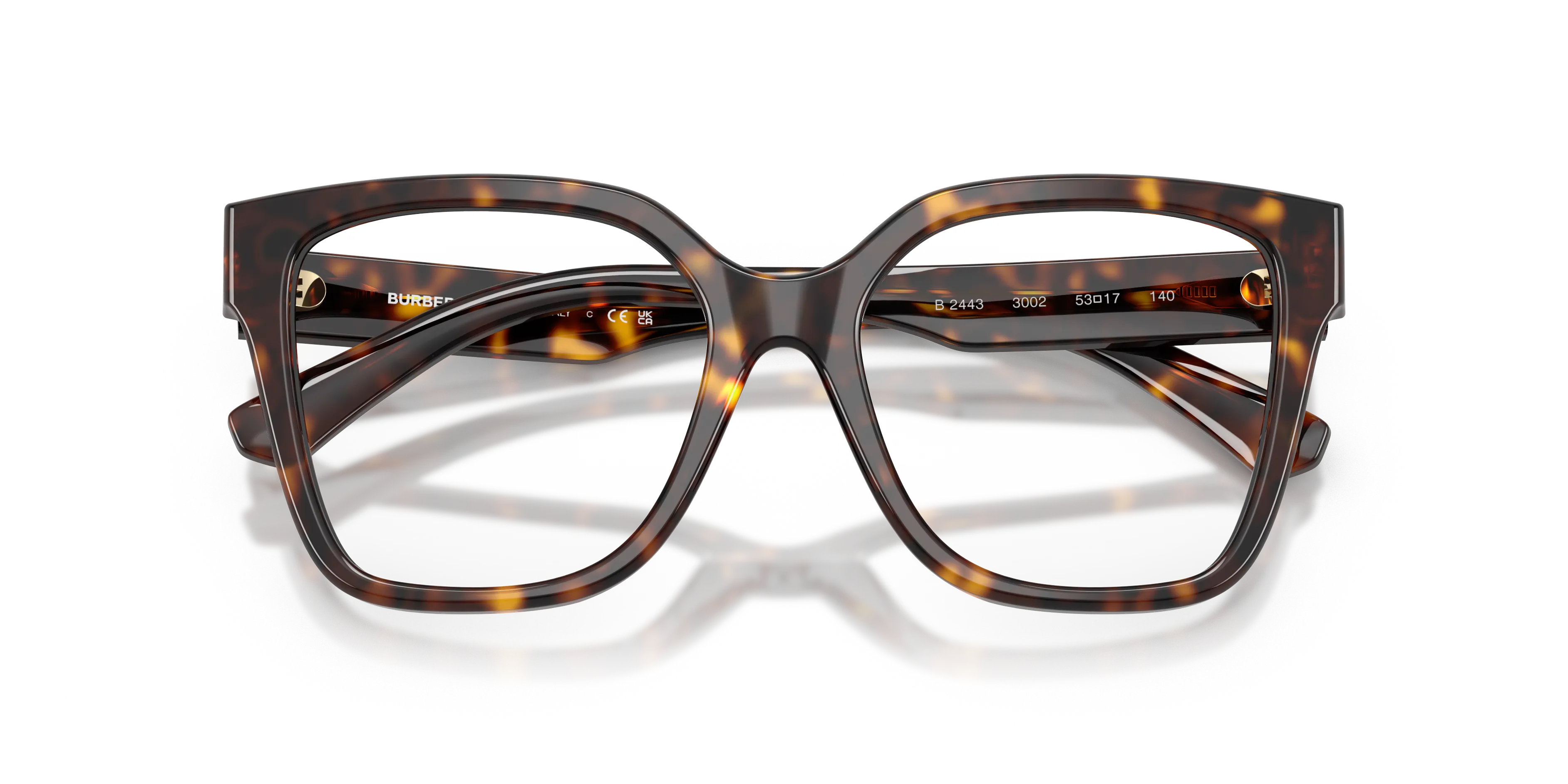Burberry BE2443 3002 Montature da vista Acetato Marrone Squadrata Normale - immagine 2