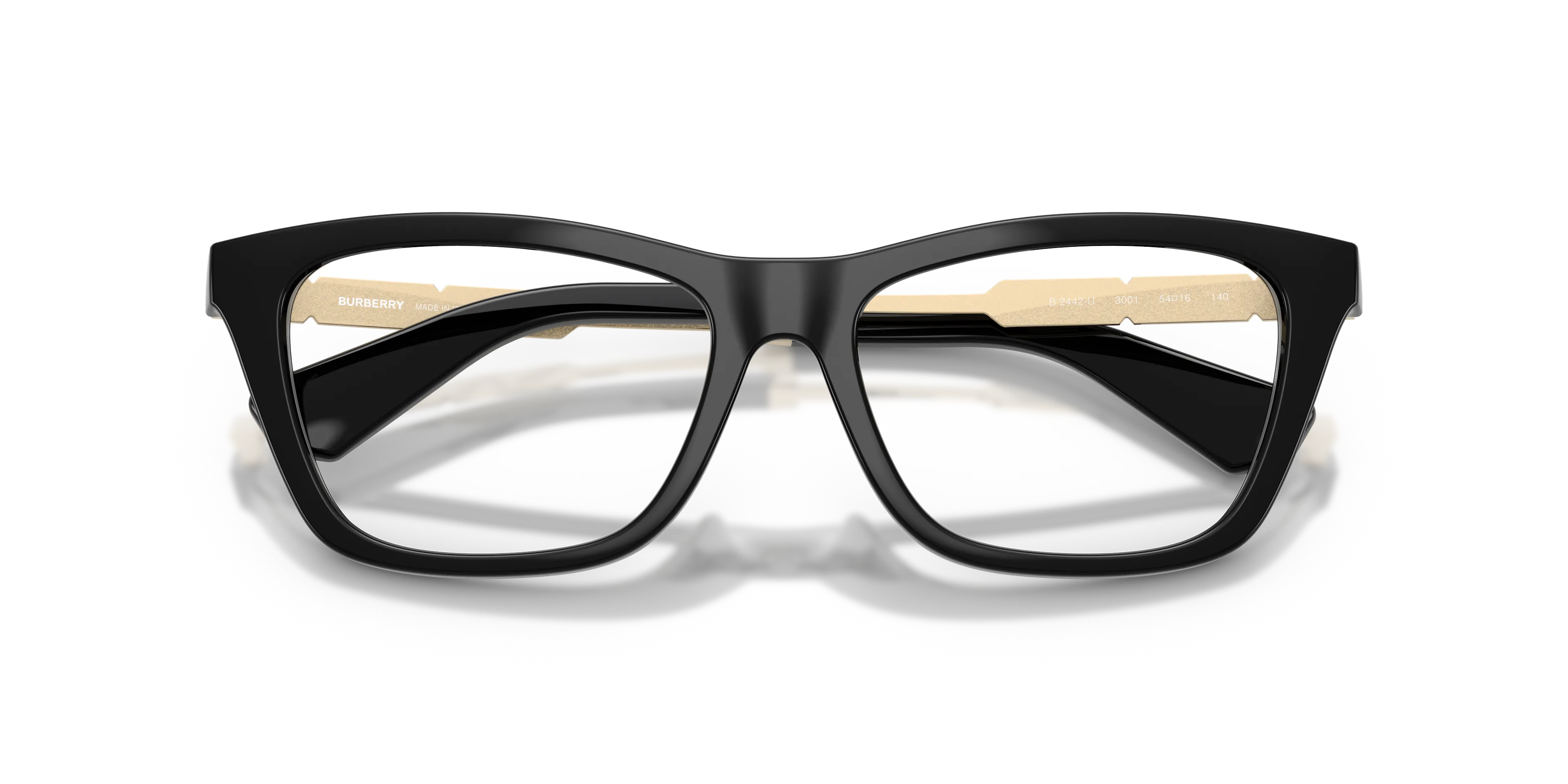 Burberry BE2442U 3001 Montature da vista Iniettato Nero Squadrata Normale - immagine 2