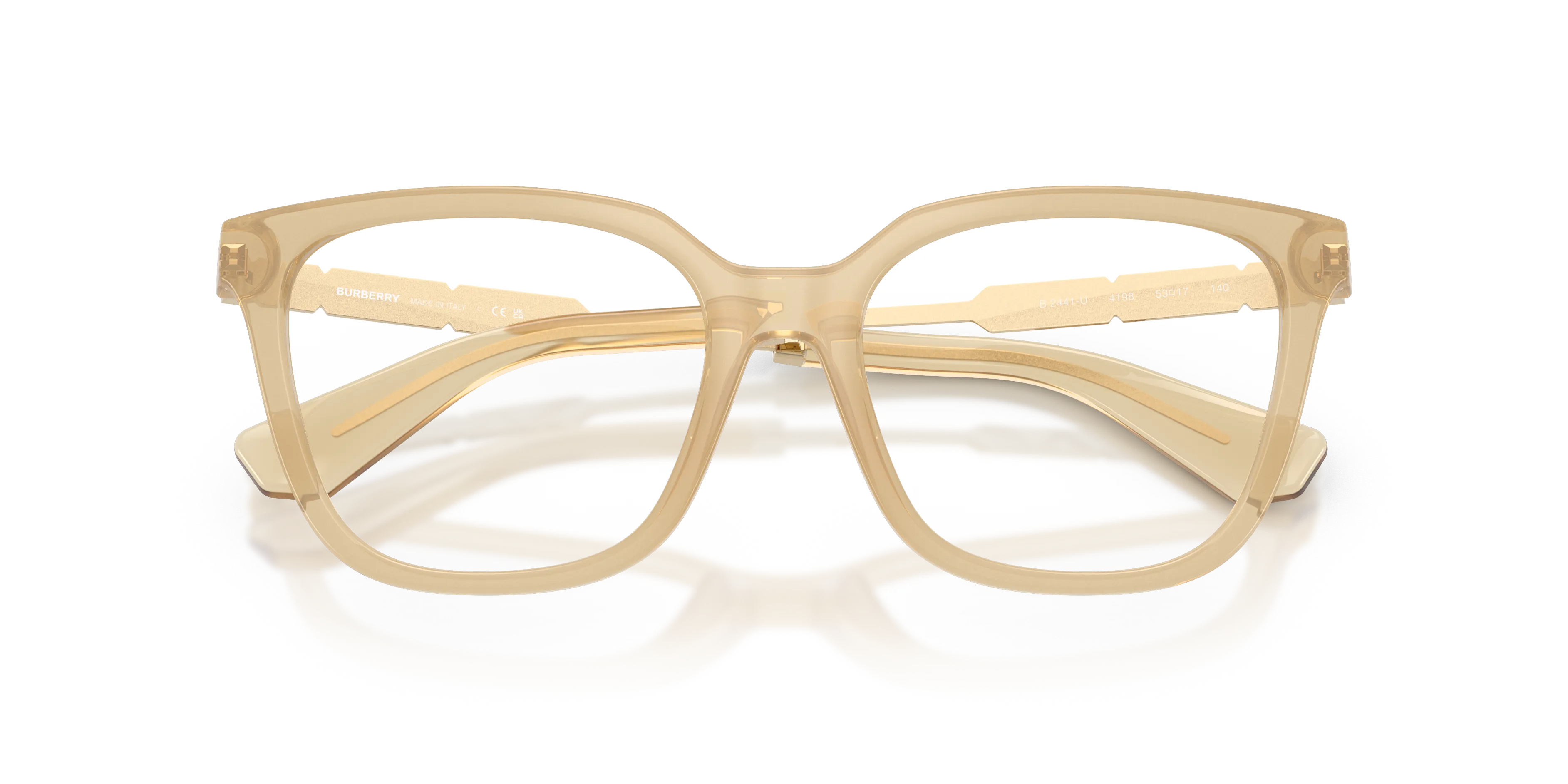 Burberry BE2441U 4198 Montature da vista Iniettato Giallo Squadrata Normale - immagine 2