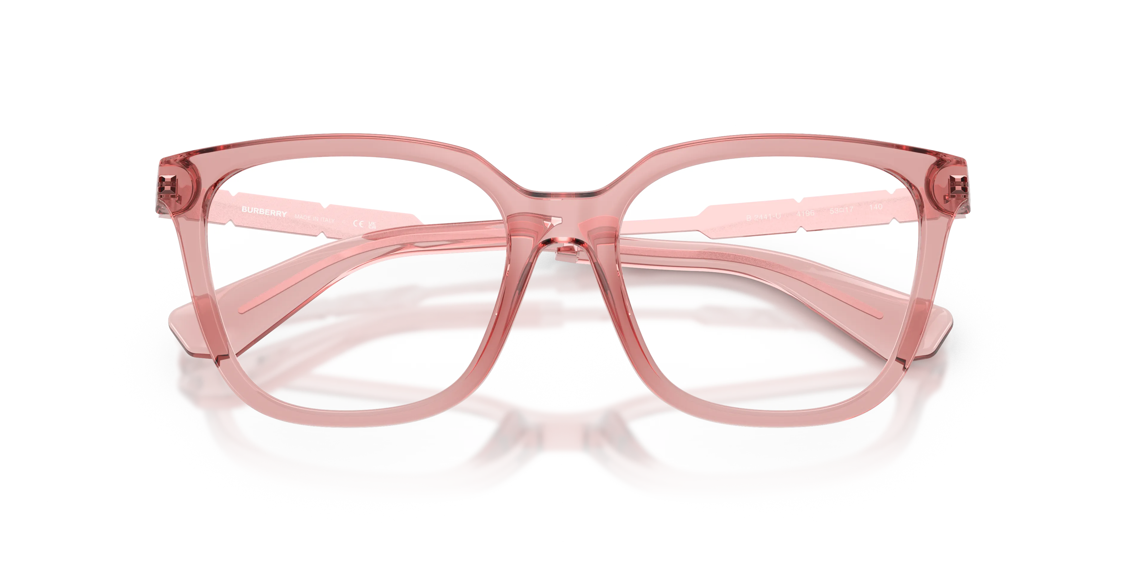 Burberry BE2441U 4196 Montature da vista Iniettato Rosa Squadrata Normale - immagine 2