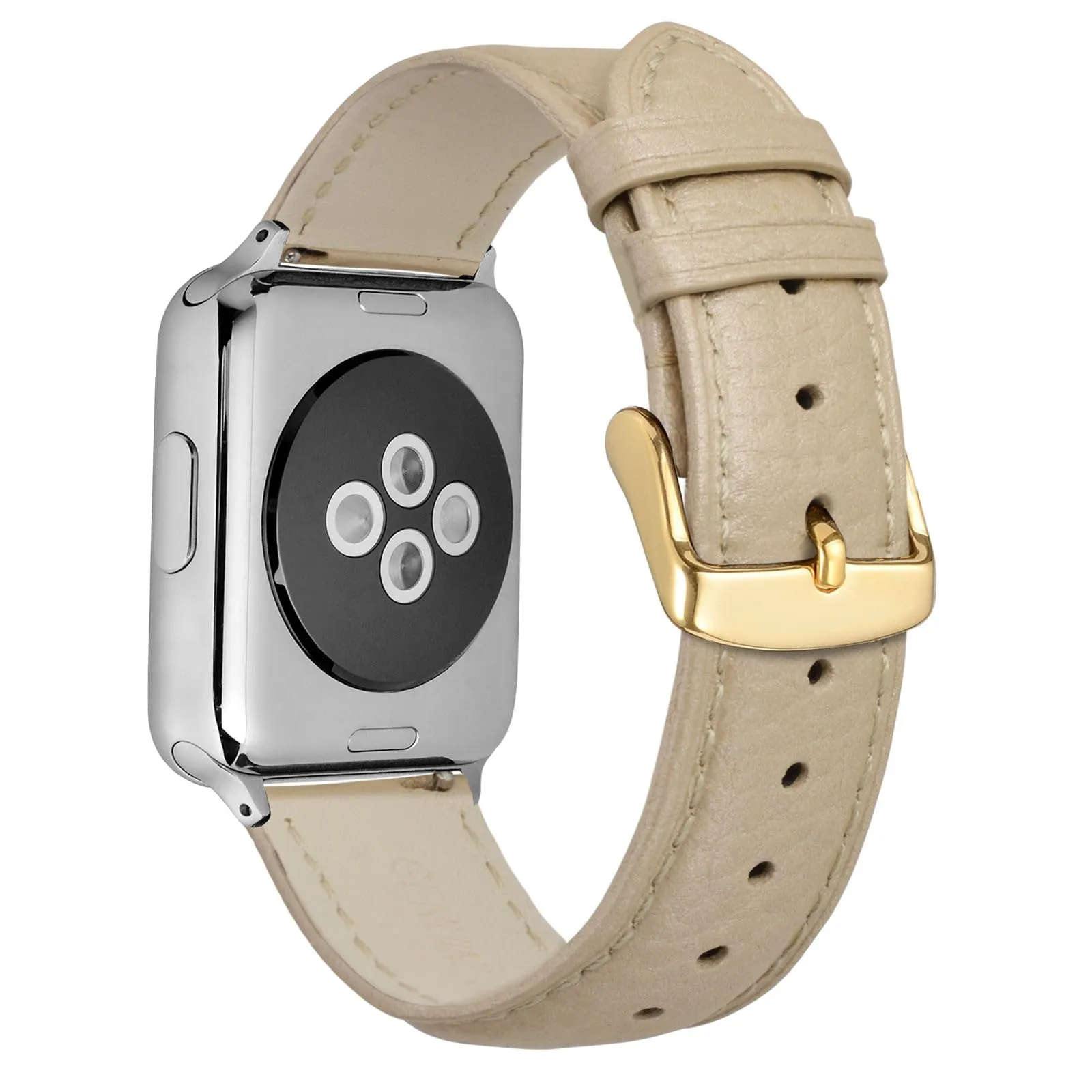 ANNEFIT Cinturino 19mm, Cinturini di Ricambio per Uomo e Donna con Fibbia Oro, Imbottito Testurizzato Pelle a Sgancio Rapido (Oro) - immagine 8