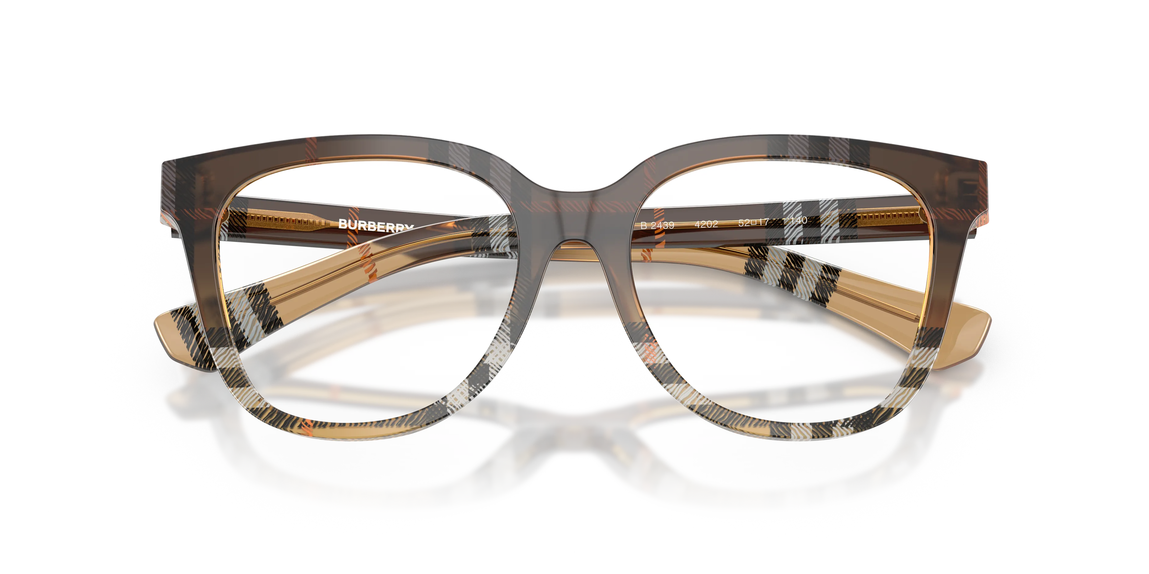 Burberry BE2439 4202 Montature da vista Acetato Marrone Pantos Normale - immagine 2