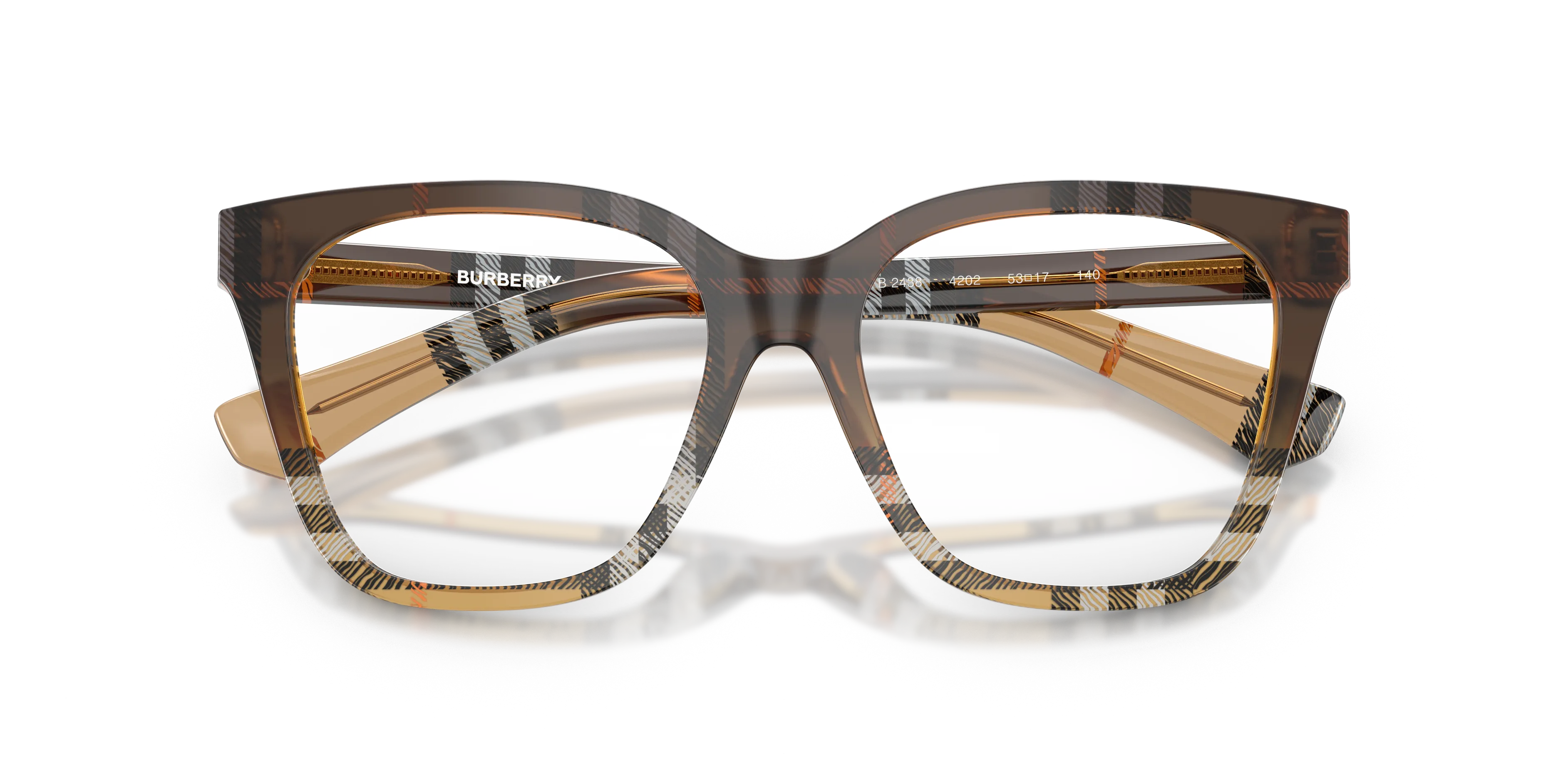 Burberry BE2438 4202 Montature da vista Acetato Marrone Squadrata Normale - immagine 2