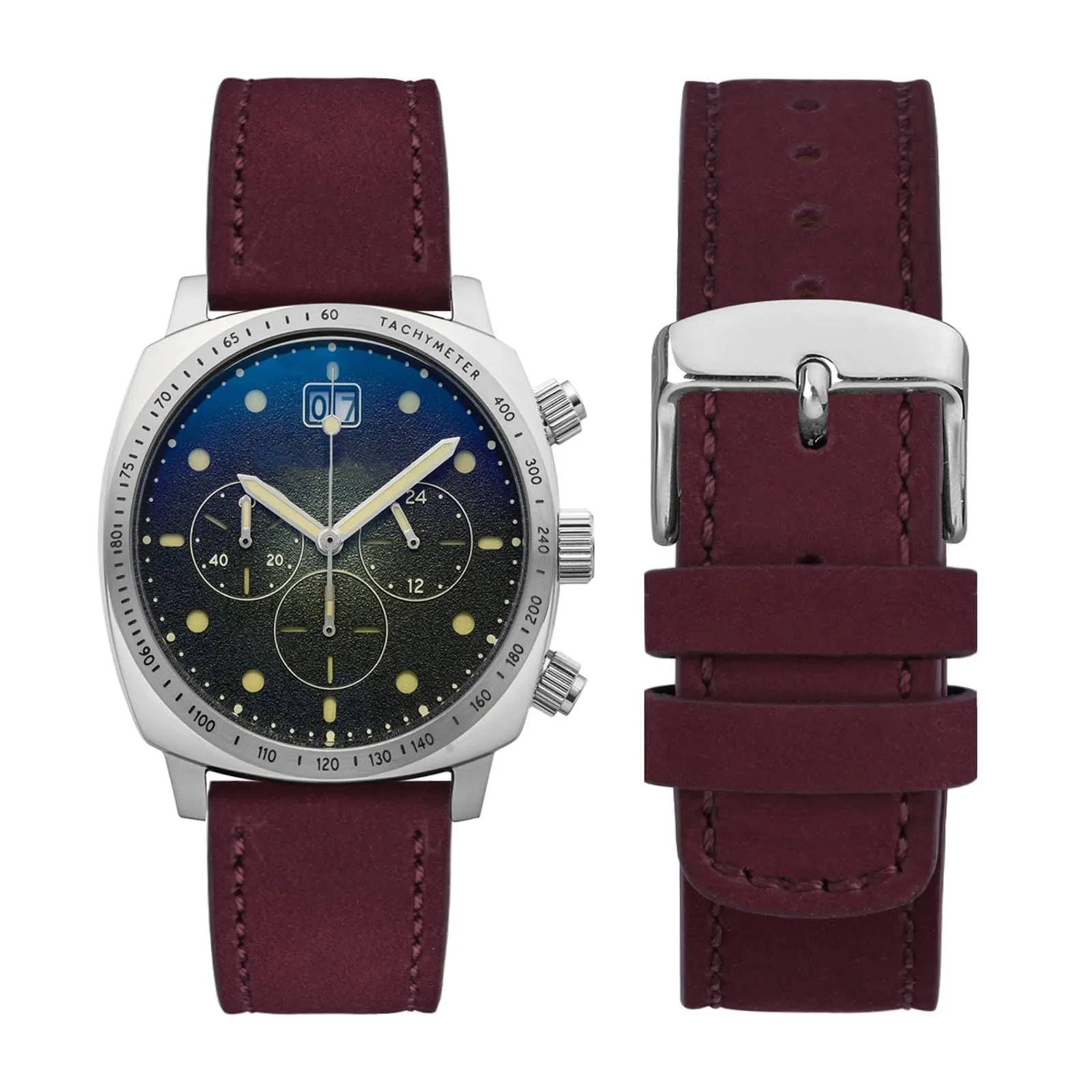 WOCCI 18mm Retrò Cinturino in Pelle per Uomo e Donna, Cinturino a Sgancio Rapido con Fibbia Argento (Rosso) - immagine 5