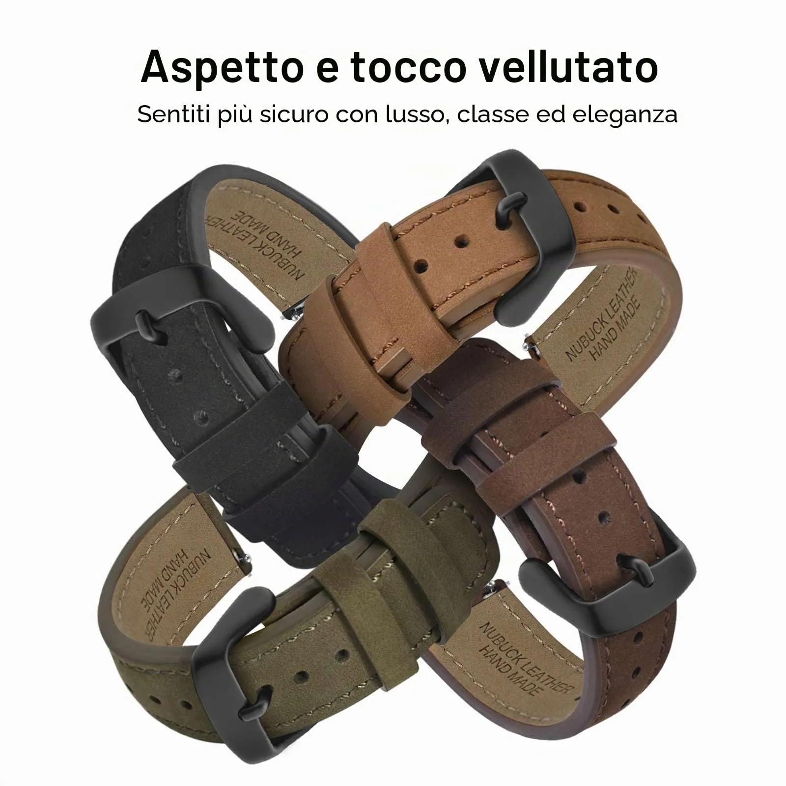 WOCCI 20mm Retrò Cinturino in Pelle per Uomo e Donna, Cinturino a Sgancio Rapido con Fibbia Nera (Blu) - immagine 8